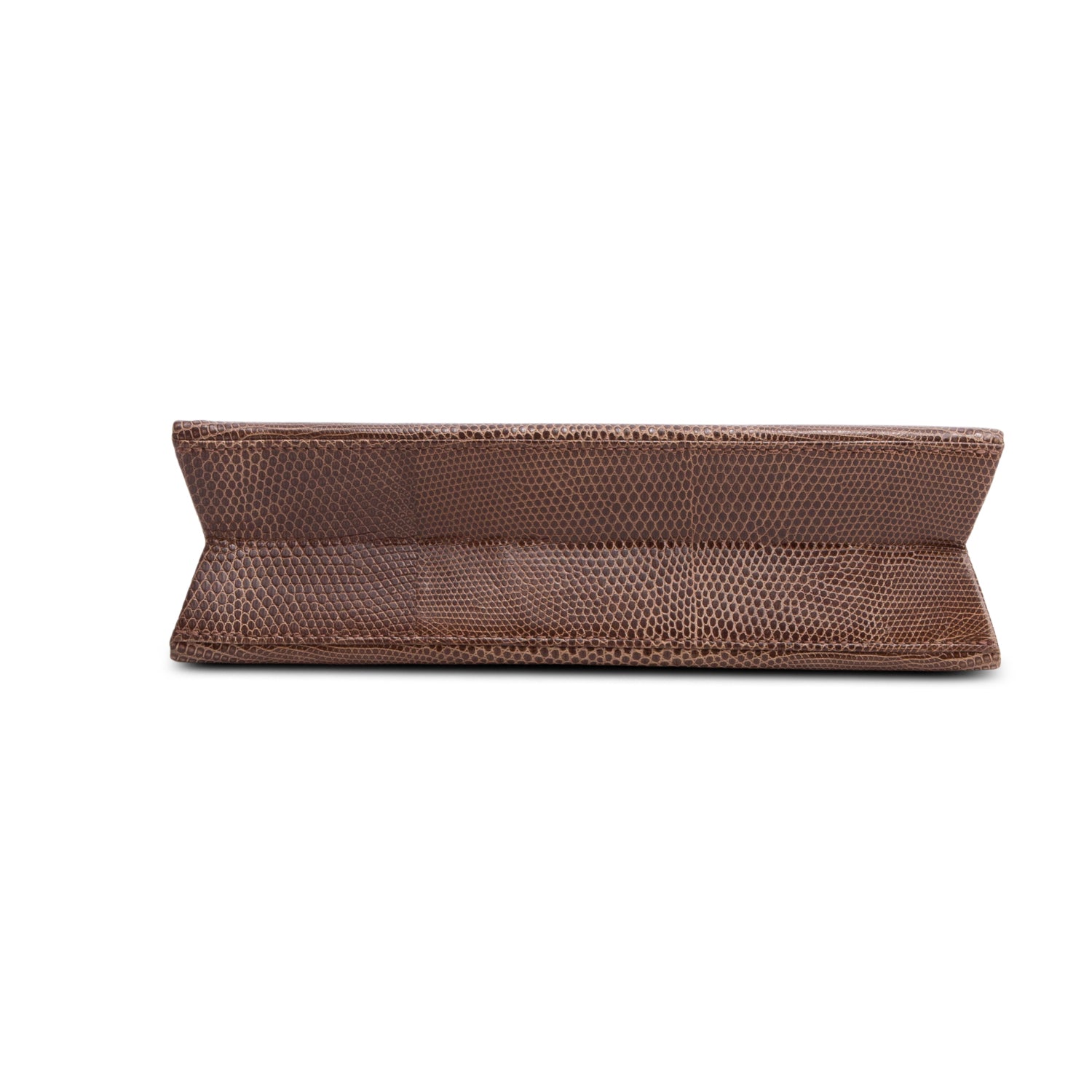 Saint Laurent Vintage Brown Embossed Leather Clutch