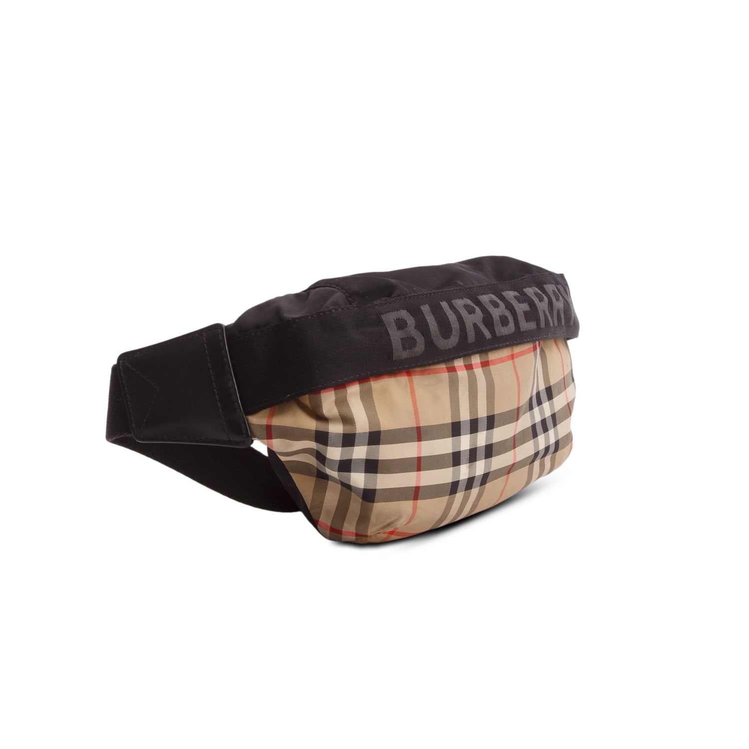 Burberry Beige Nylon Vintage Check Sonny Bum Bag