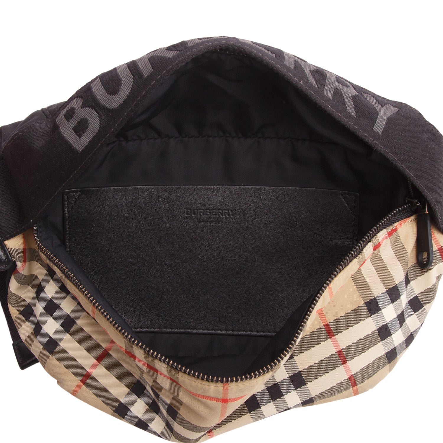 Burberry Beige Nylon Vintage Check Sonny Bum Bag