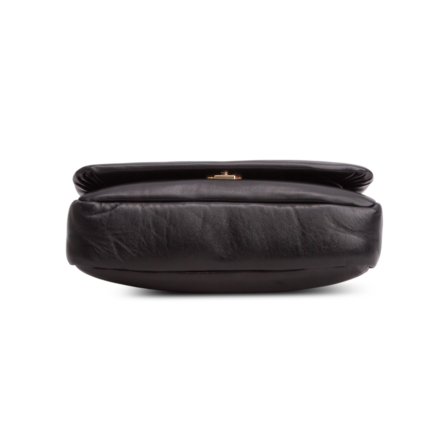 Gucci Black Lambskin Small GG Milano Top Handle Shoulder Bag w/ Chain