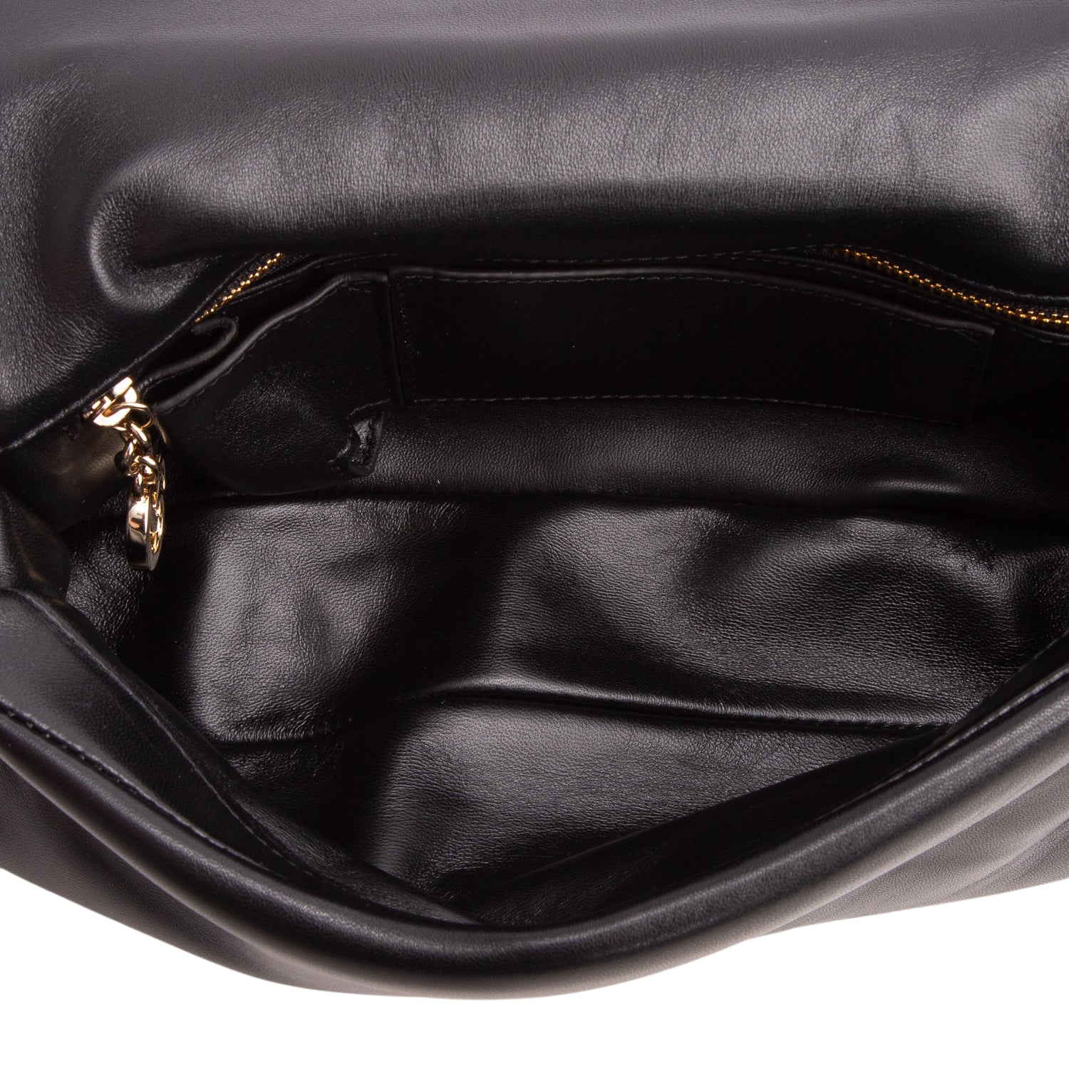 Gucci Black Lambskin Small GG Milano Top Handle Shoulder Bag w/ Chain