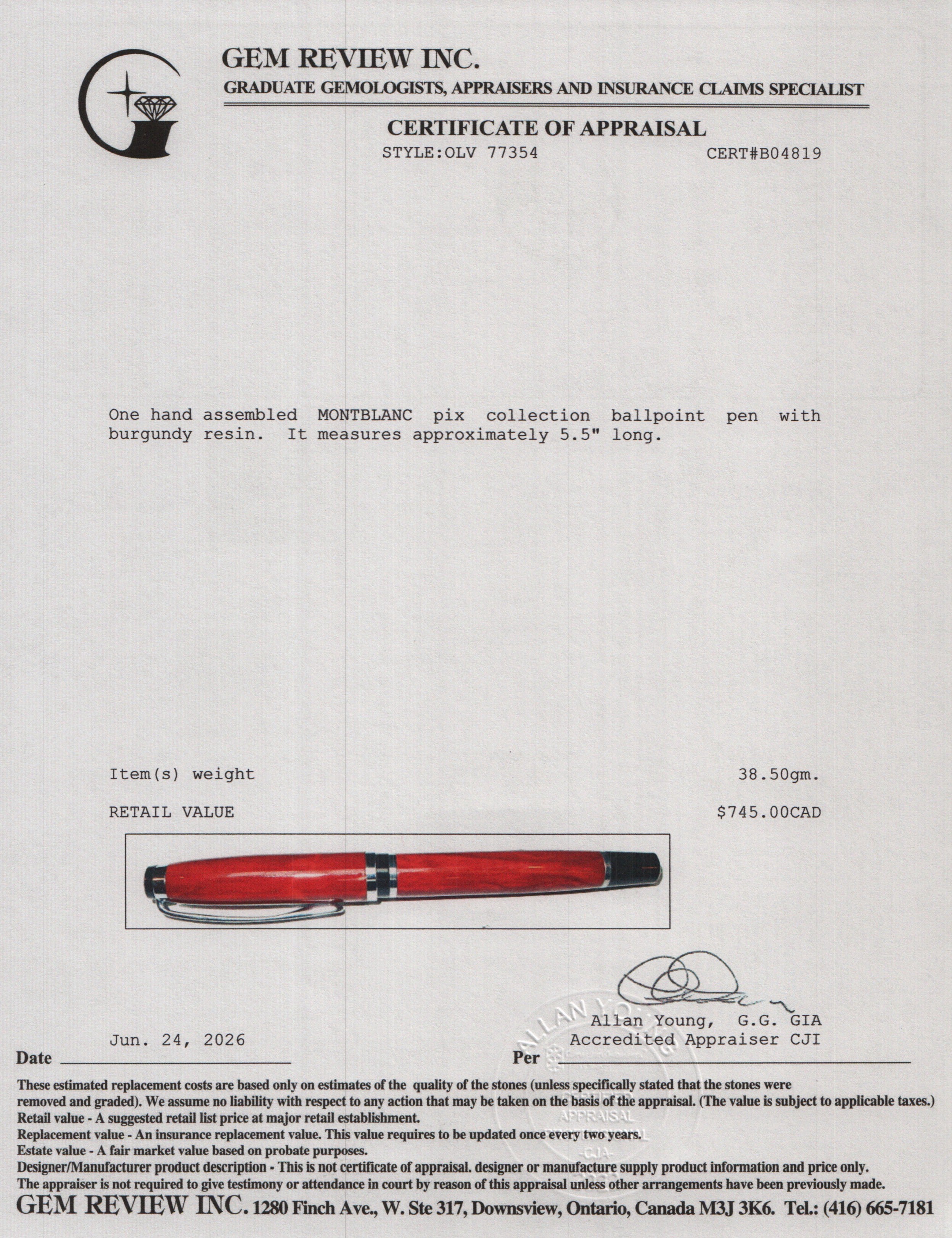 Montblanc Burgundy Resin Pix Collection Ballpoint Pen