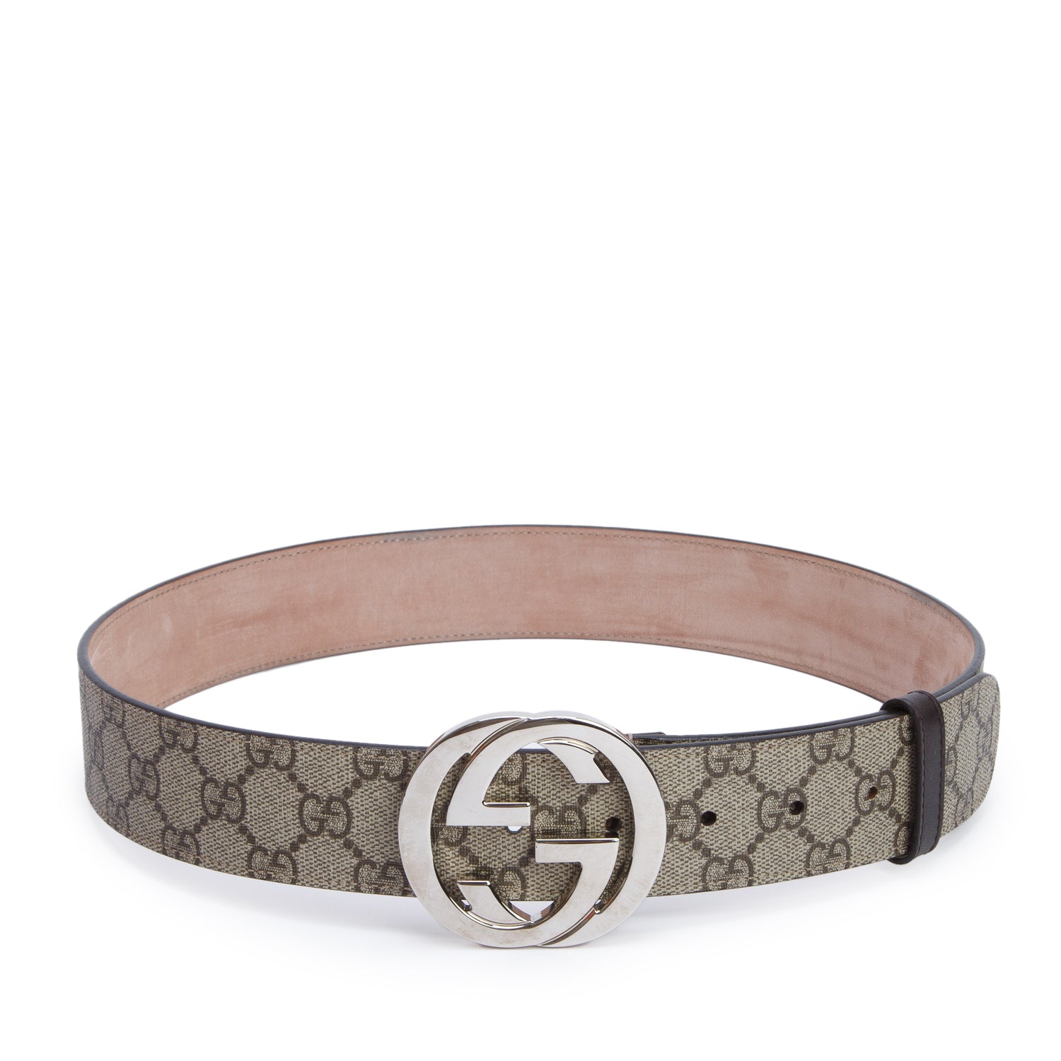 Gucci GG Supreme Monogram Interlocking G Belt, 80 32 w/ Box