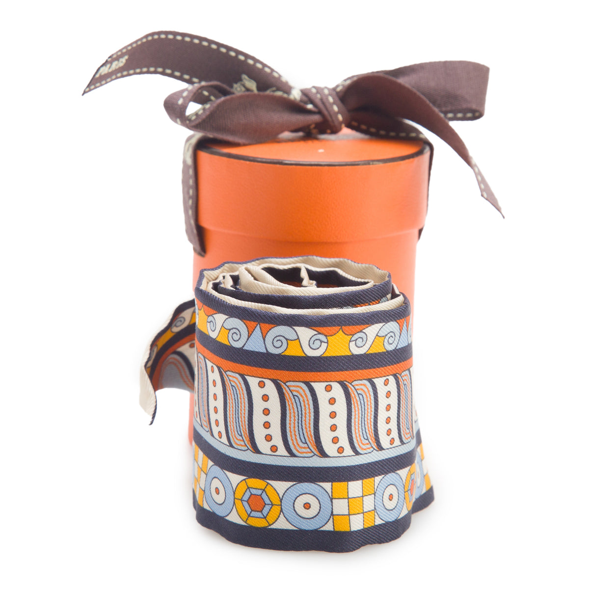 Hermes Multicolor 'Harnais en Rosace' Silk Twilly w/ Box