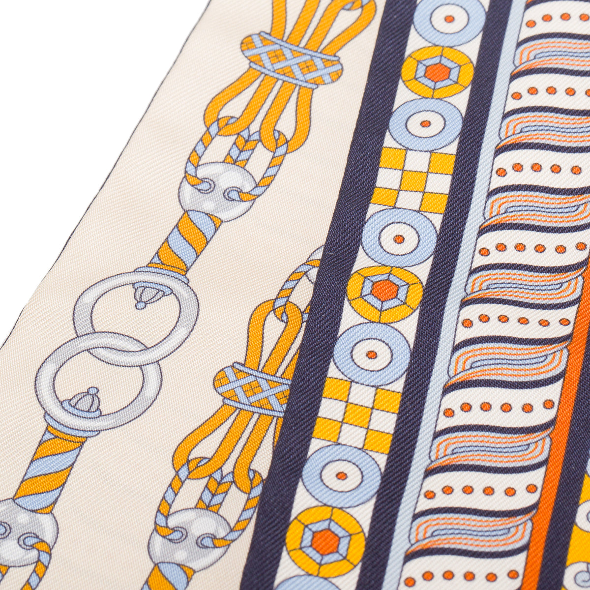 Hermes Multicolor 'Harnais en Rosace' Silk Twilly w/ Box