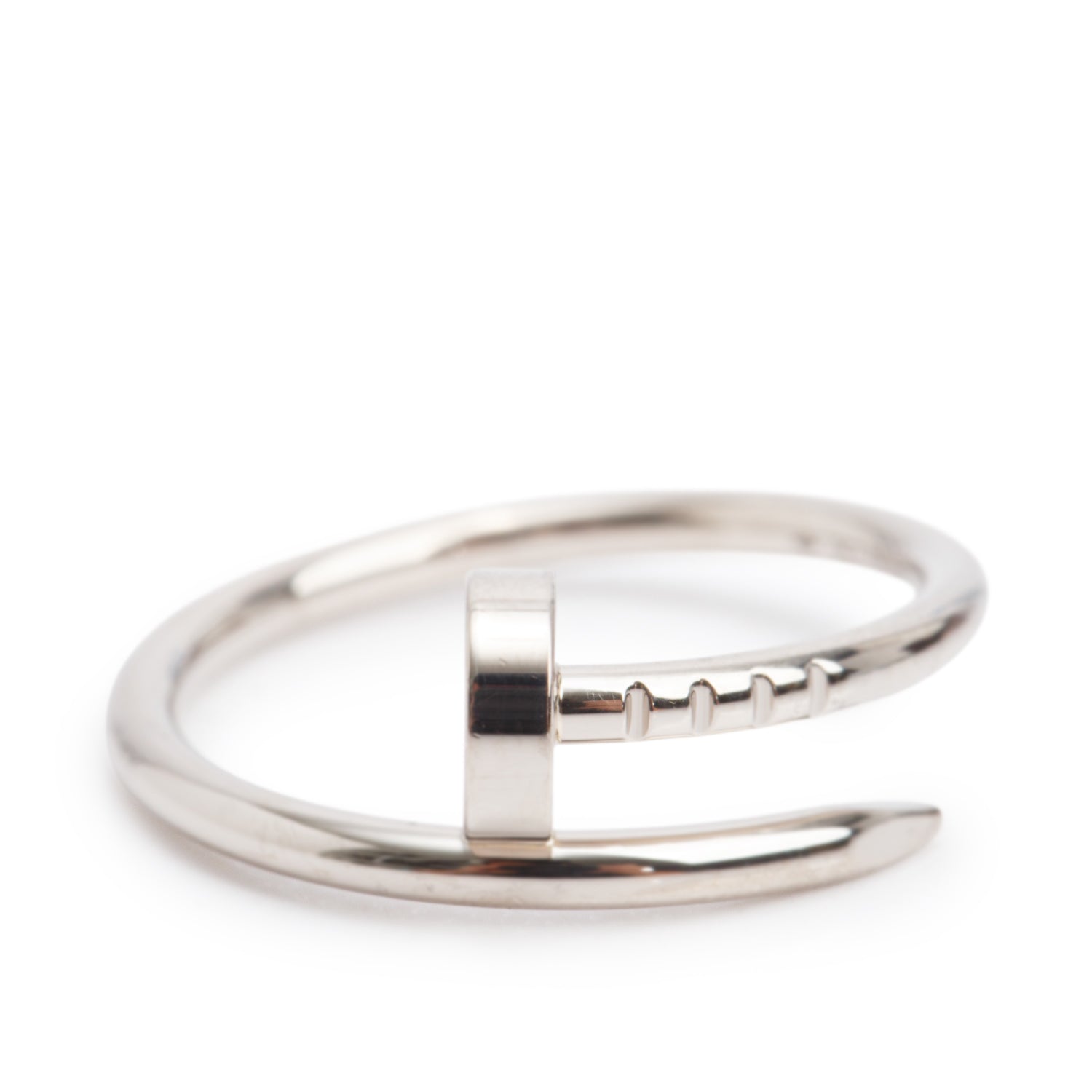 Cartier 2026 18k White Gold Juste Un Clou Ring, Small Model, Size 51 5.75 w/ Box, Receipt & Certificate