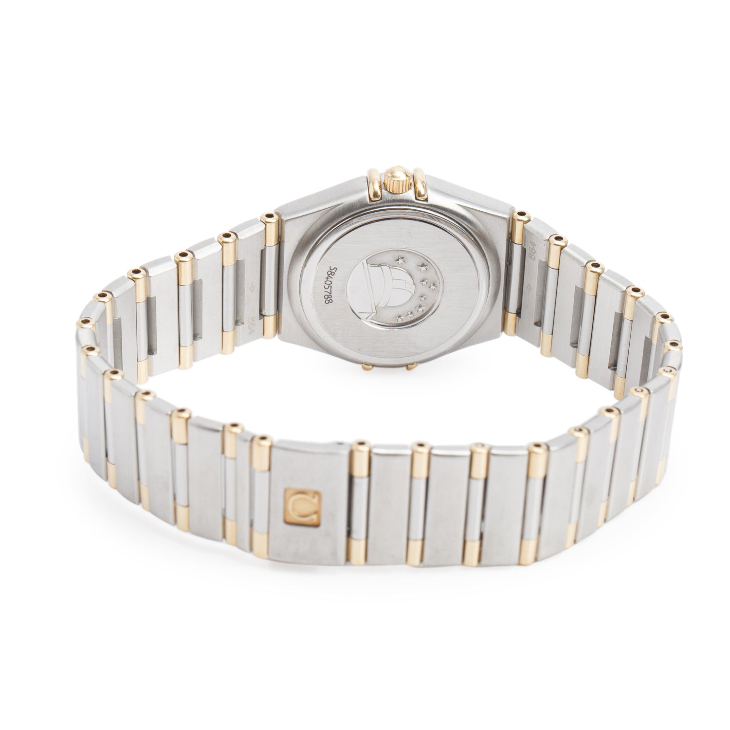 Omega Stainless Steel & 18k Yellow Gold Constellation 25.5 MM Quartz Watch Mother of Pearl Dial w/ Box & Papers