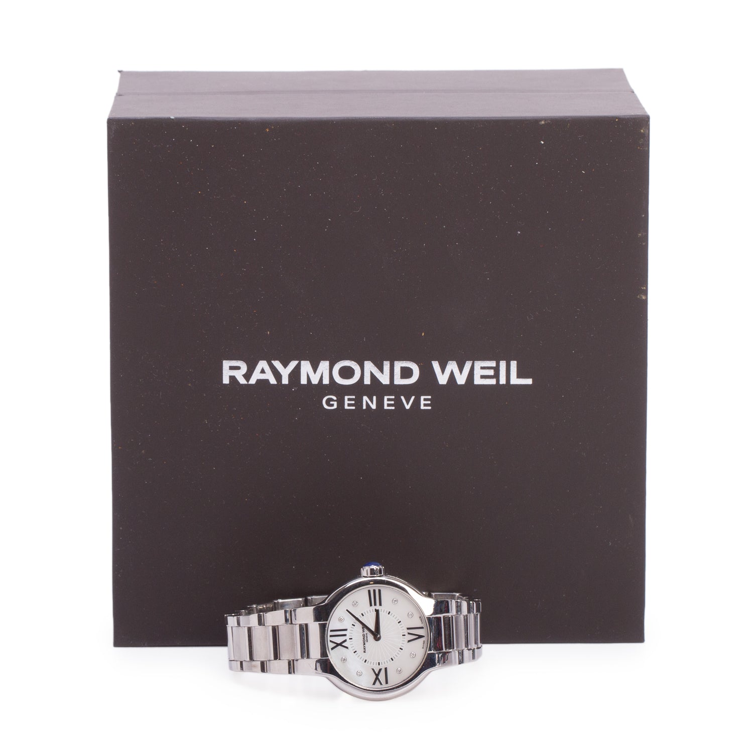 Raymond Weil Stainless Steel Noemia 32 MM Quartz Watch Mother of Pearl Diamond Dial 5132 w/ Box