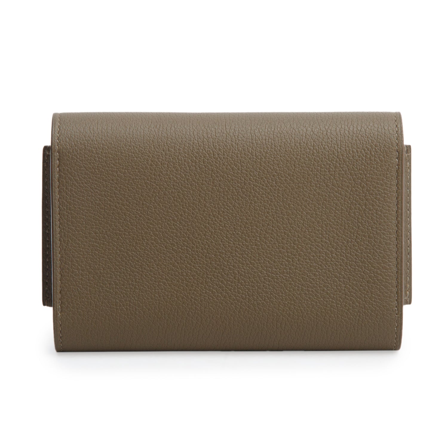 Hermes Etoupe Veau Evercolor Compact Wallet w/ Box, Pouch & Receipt
