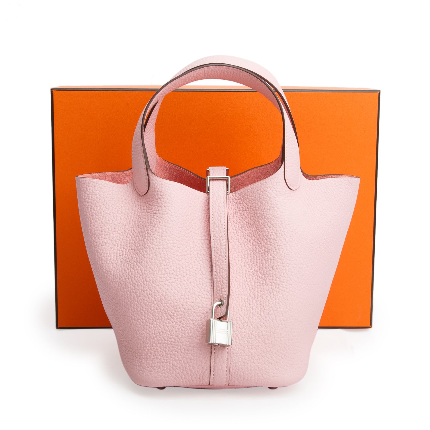 Hermes 2025 Rose Sakura Taurillon Clemence Picotin Lock 18 w/ Box