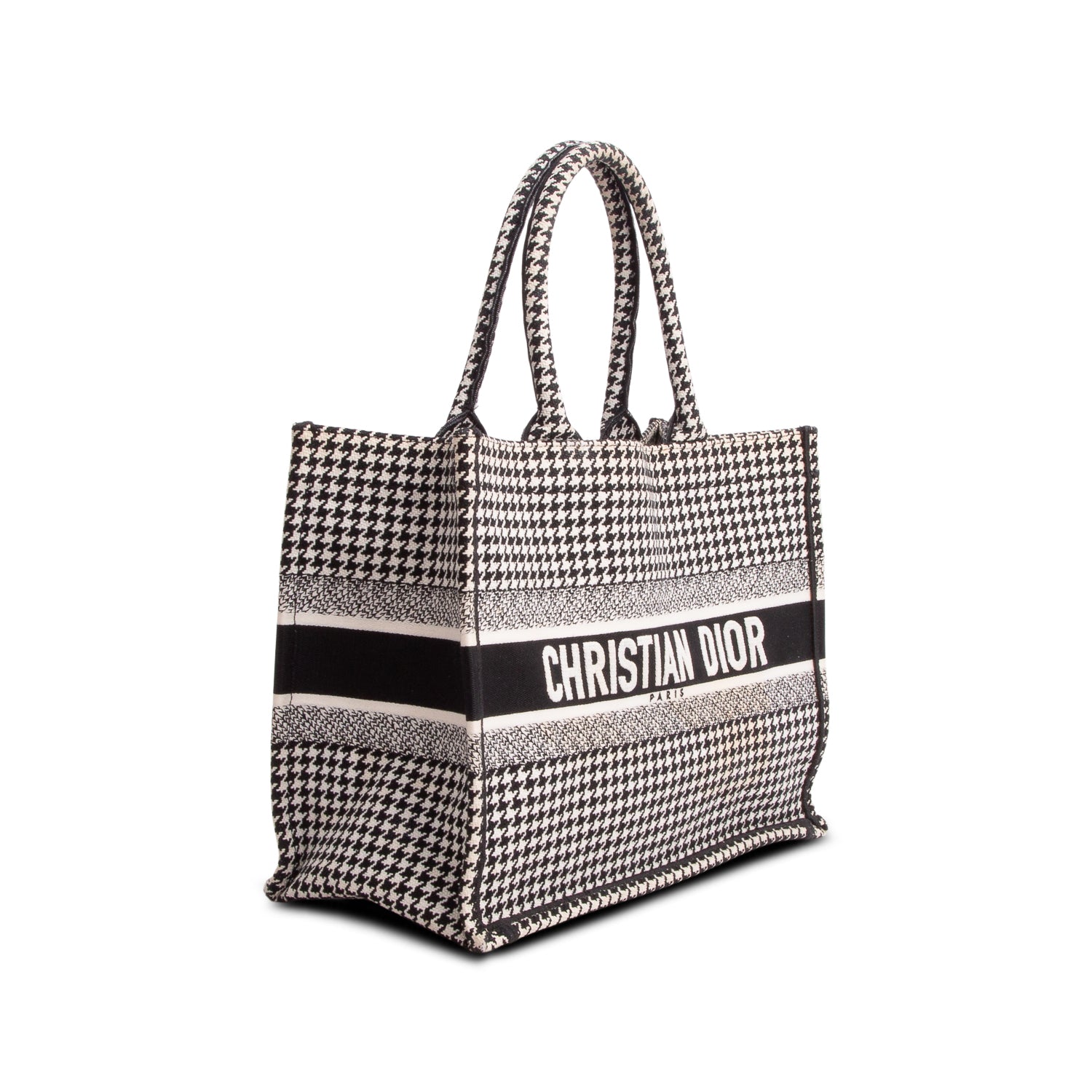 Christian Dior 2020 Black White Canvas Macro Houndstooth