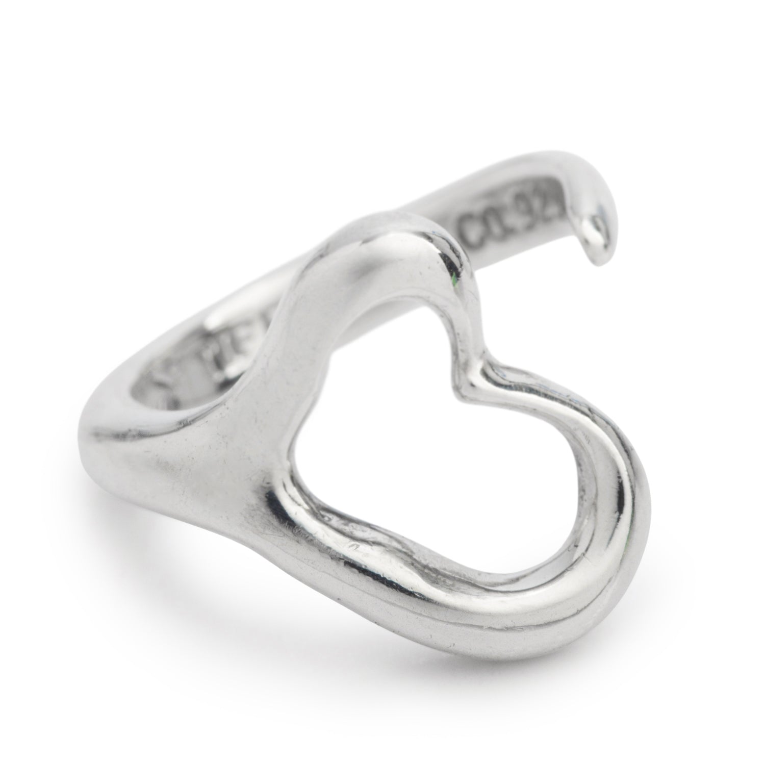 Tiffany & Co. Elsa Peretti Sterling Silver Open Heart Ring, Size 4