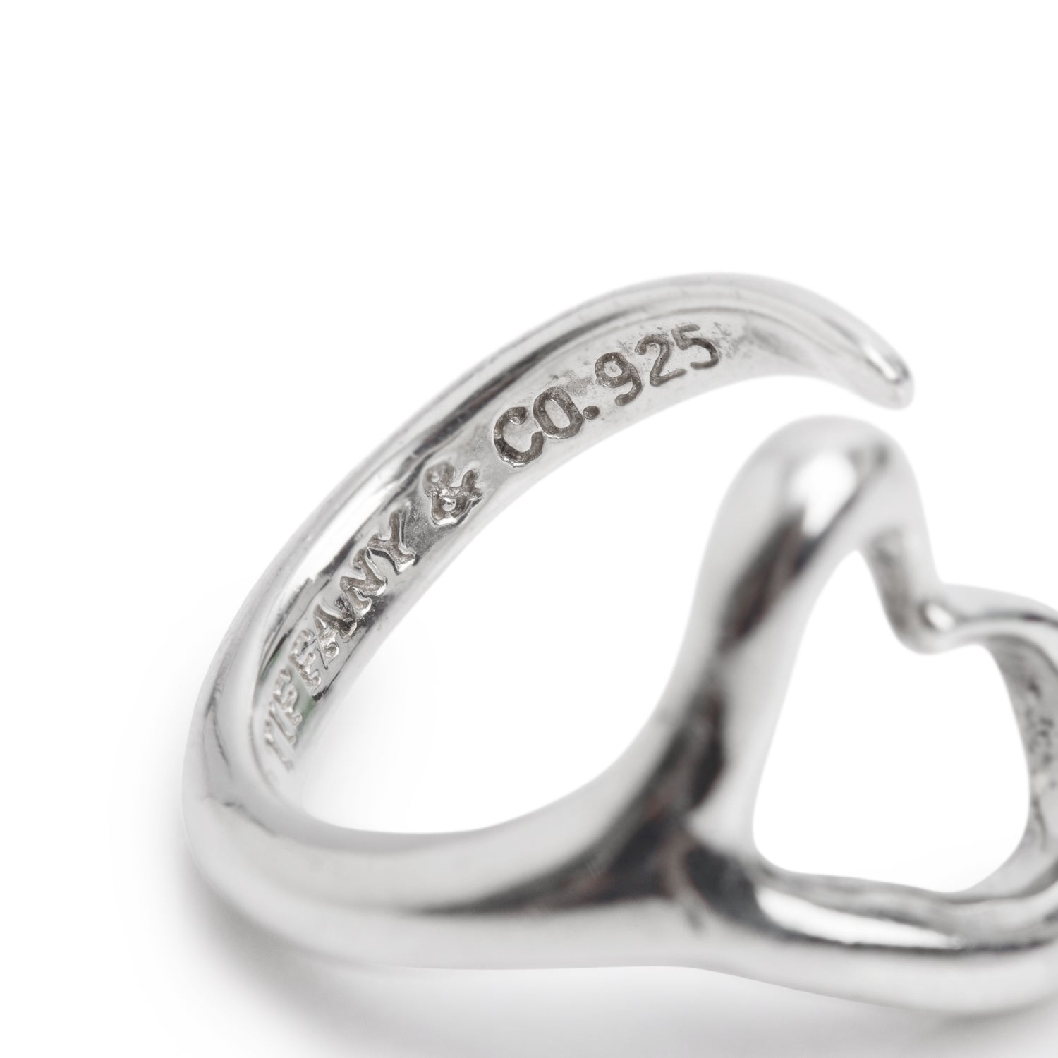 Tiffany & Co. Elsa Peretti Sterling Silver Open Heart Ring, Size 4