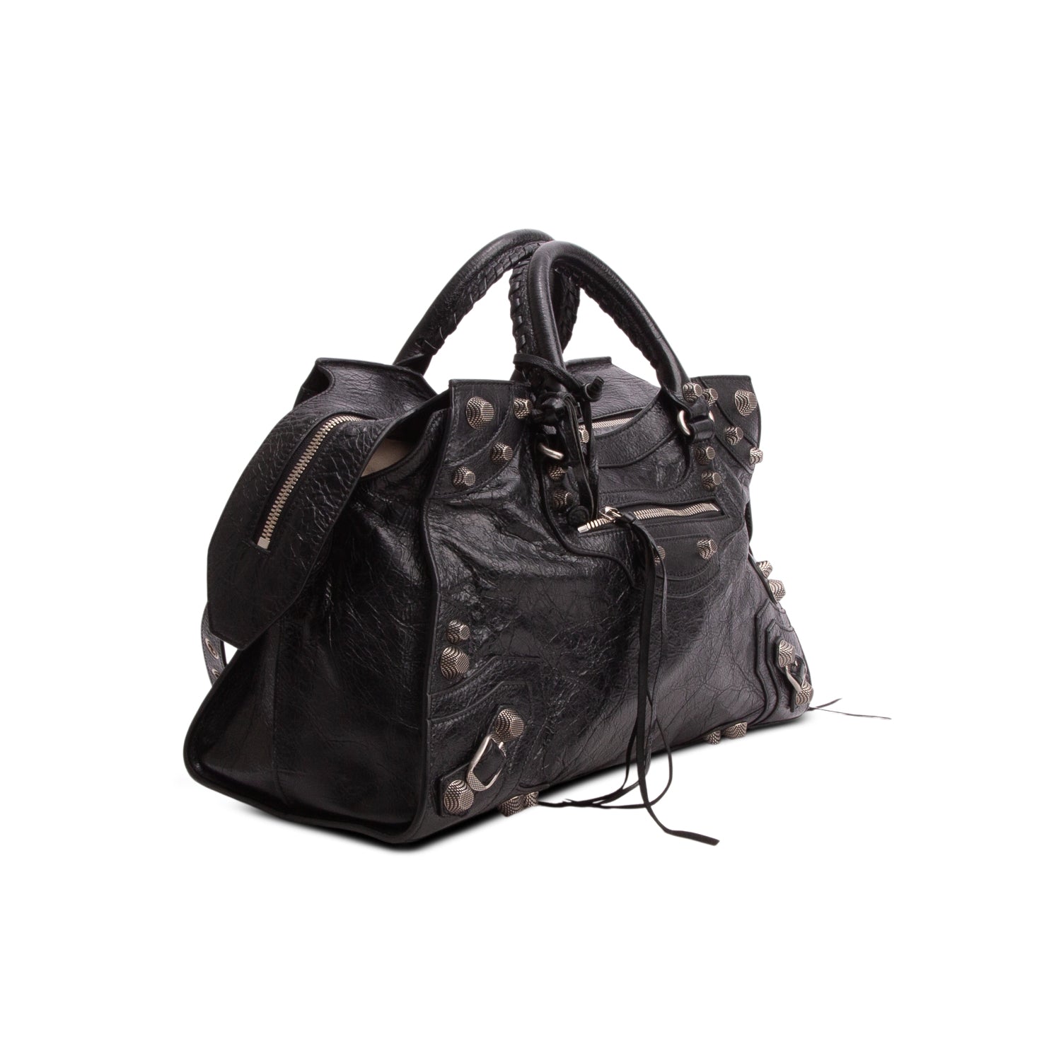 Balenciaga Black Agneau Arena Neo Cagole City Handbag w/ Strap