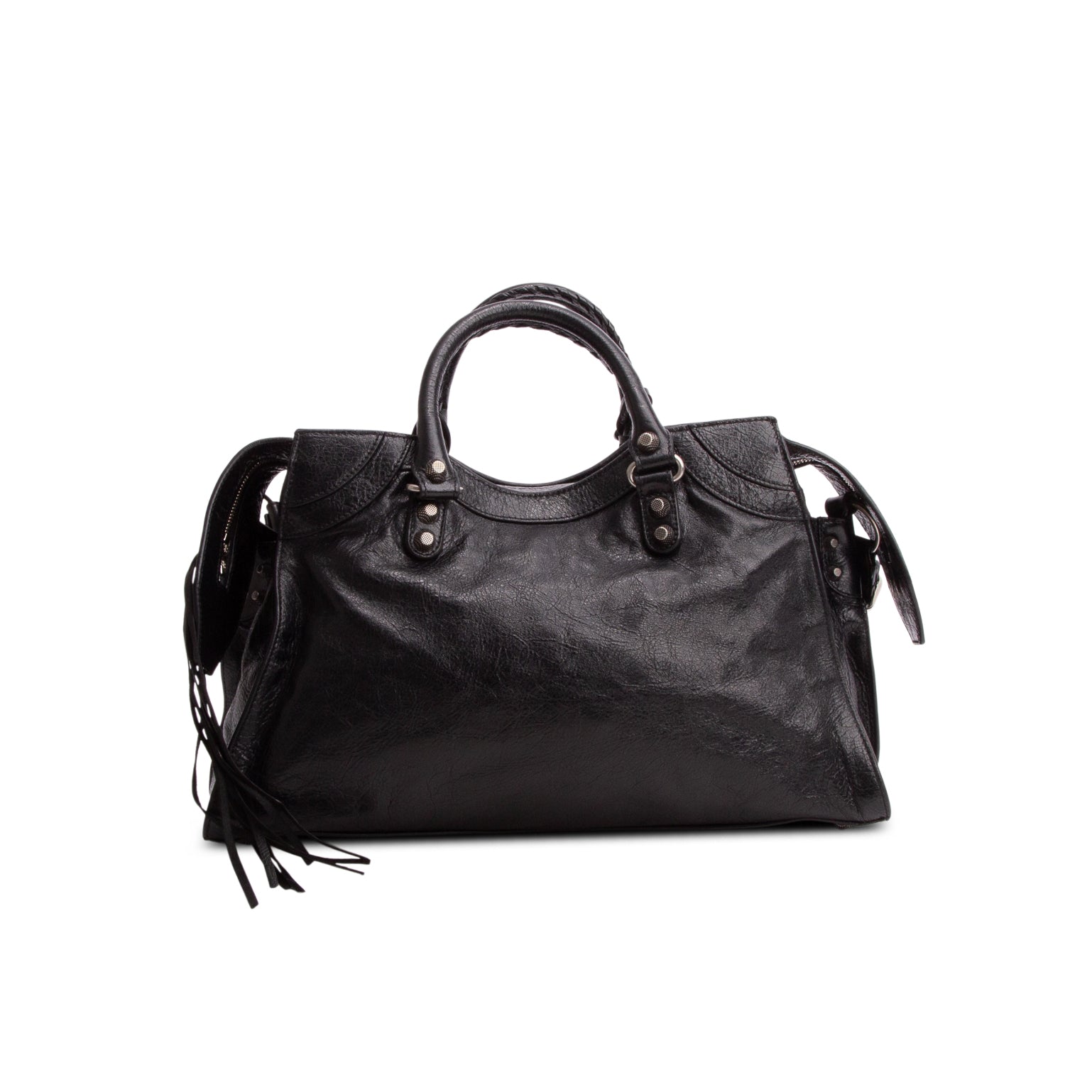 Balenciaga Black Agneau Arena Neo Cagole City Handbag w/ Strap
