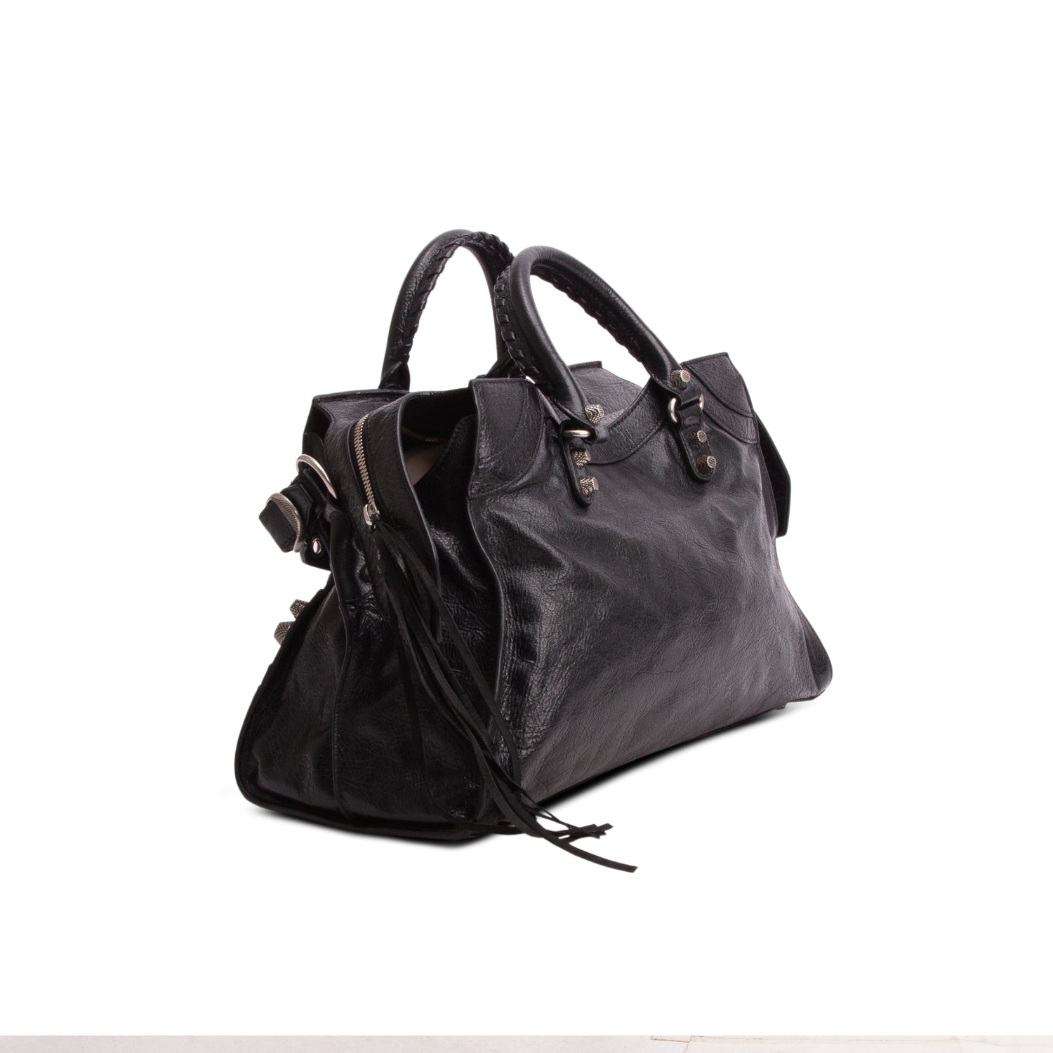 Balenciaga Black Agneau Arena Neo Cagole City Handbag w/ Strap