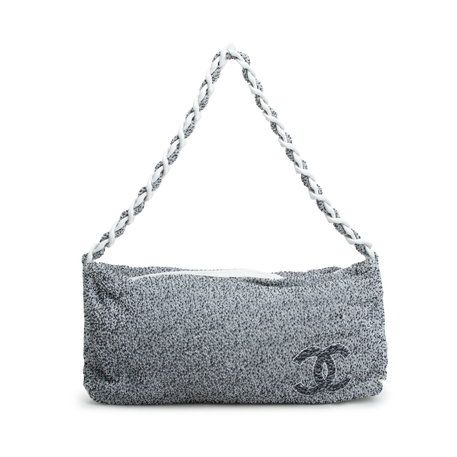 Chanel Navy White Terrycloth Beach Hobo w/ Box