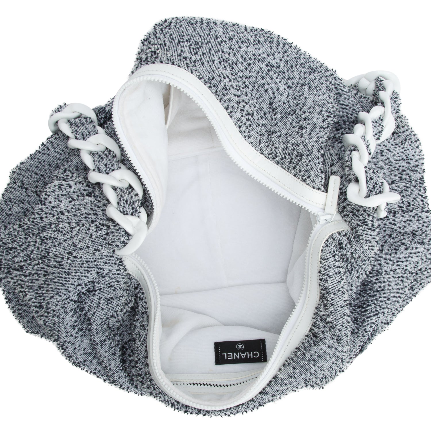 Chanel Navy White Terrycloth Beach Hobo w/ Box