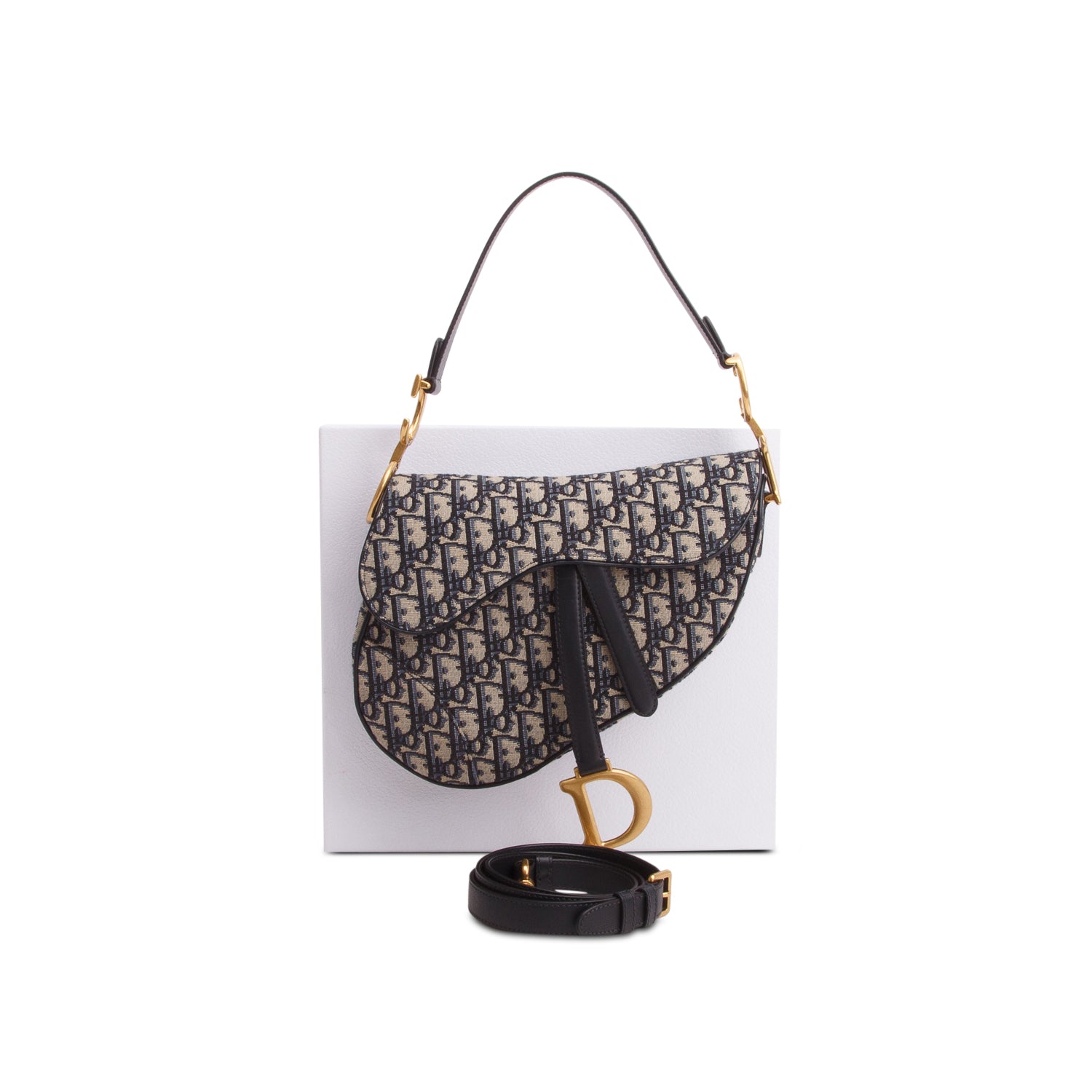 Christian Dior 2022 Oblique Medium Saddle Bag w/ Box & Strap