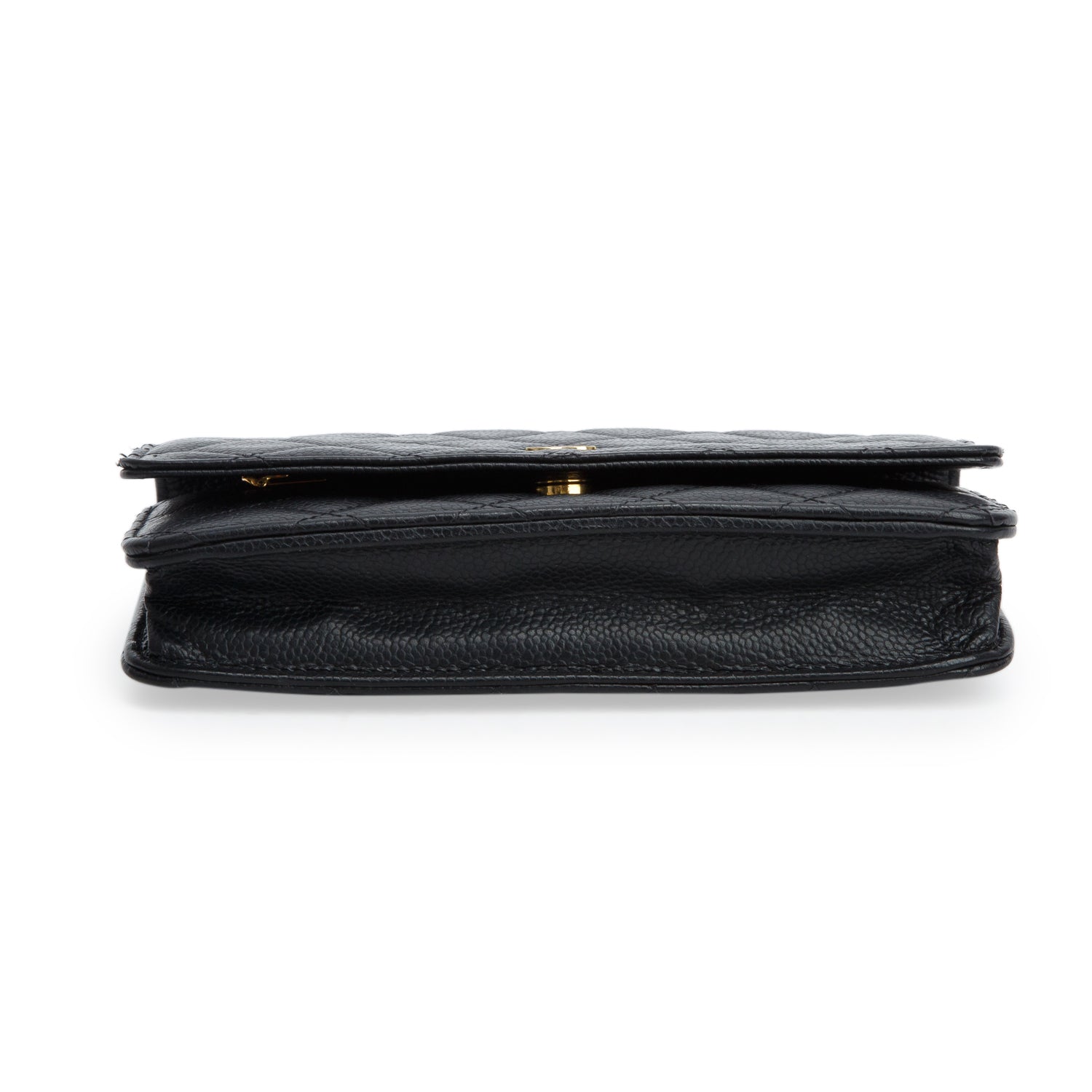 Chanel Black Quilted Caviar Classic Wallet on Chain