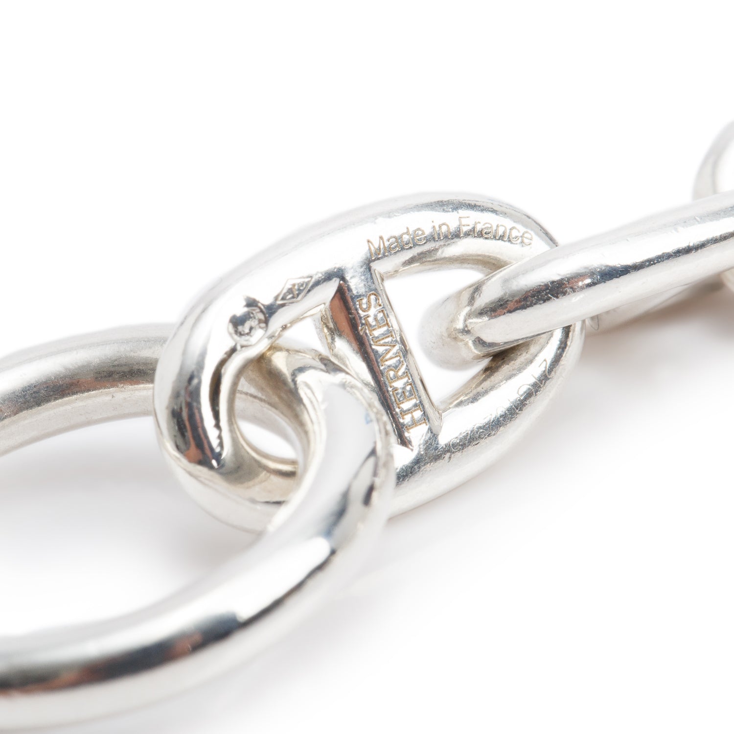 Hermes Sterling Silver Chaine D'Ancre Bracelet, Medium Model w/ Box
