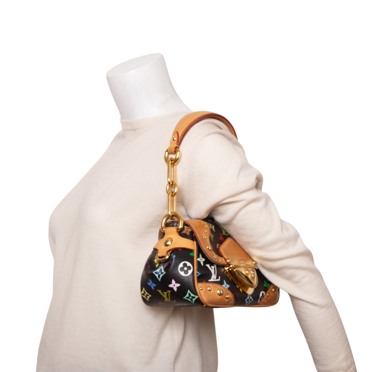 Louis Vuitton Black Multicolor Monogram Marilyn Shoulder Bag