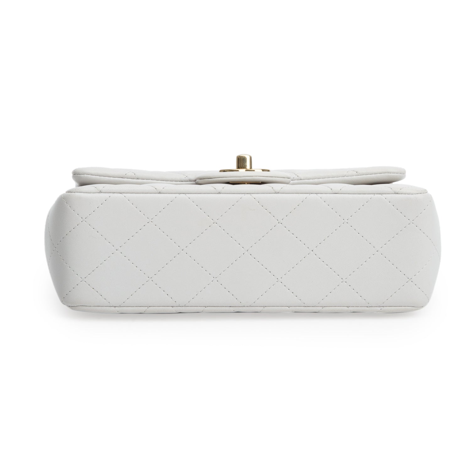 Chanel Grey Lambskin Quilted Mini Rectangular Flap Bag