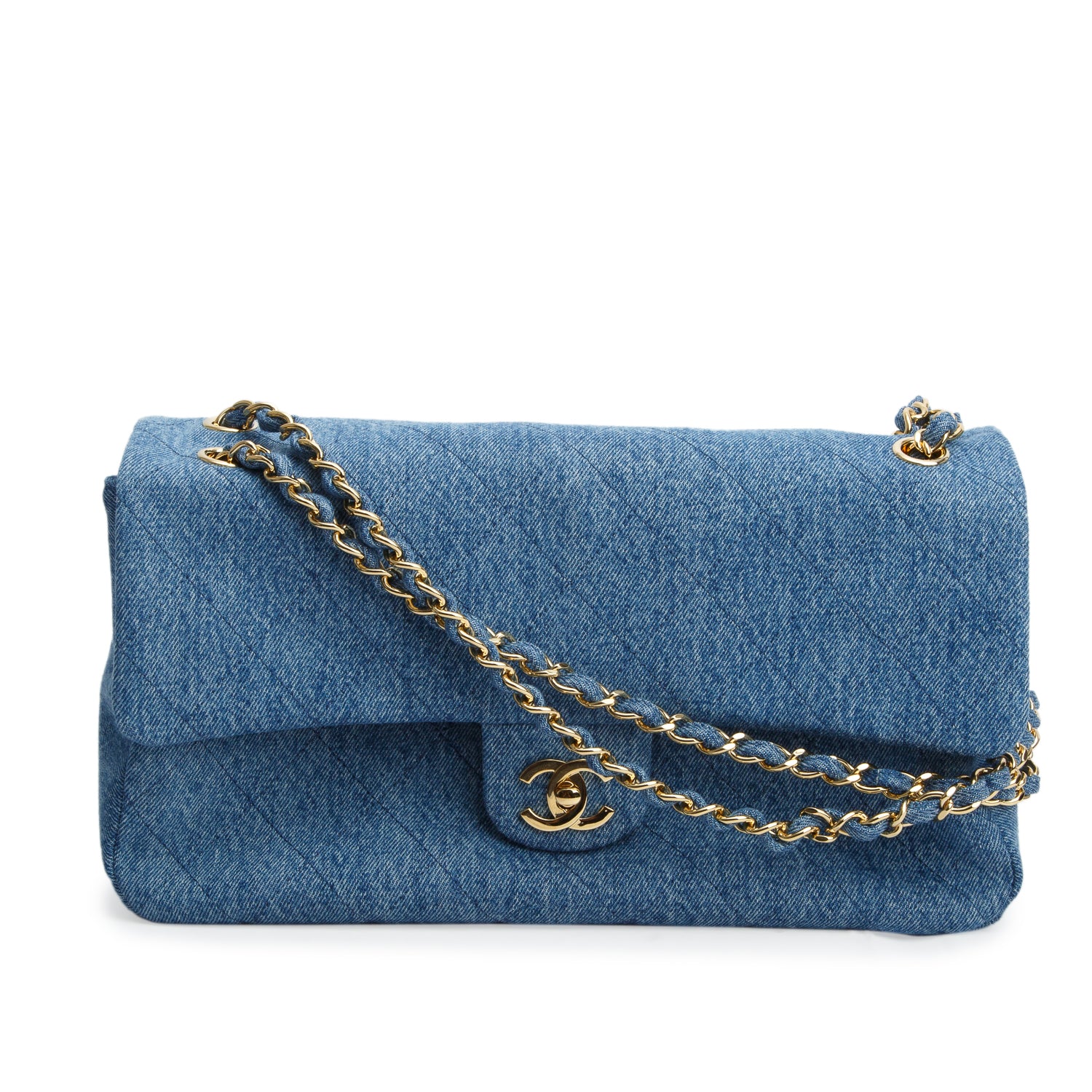 Chanel Blue Denim Souplissimo Maxi Flap w/ Box