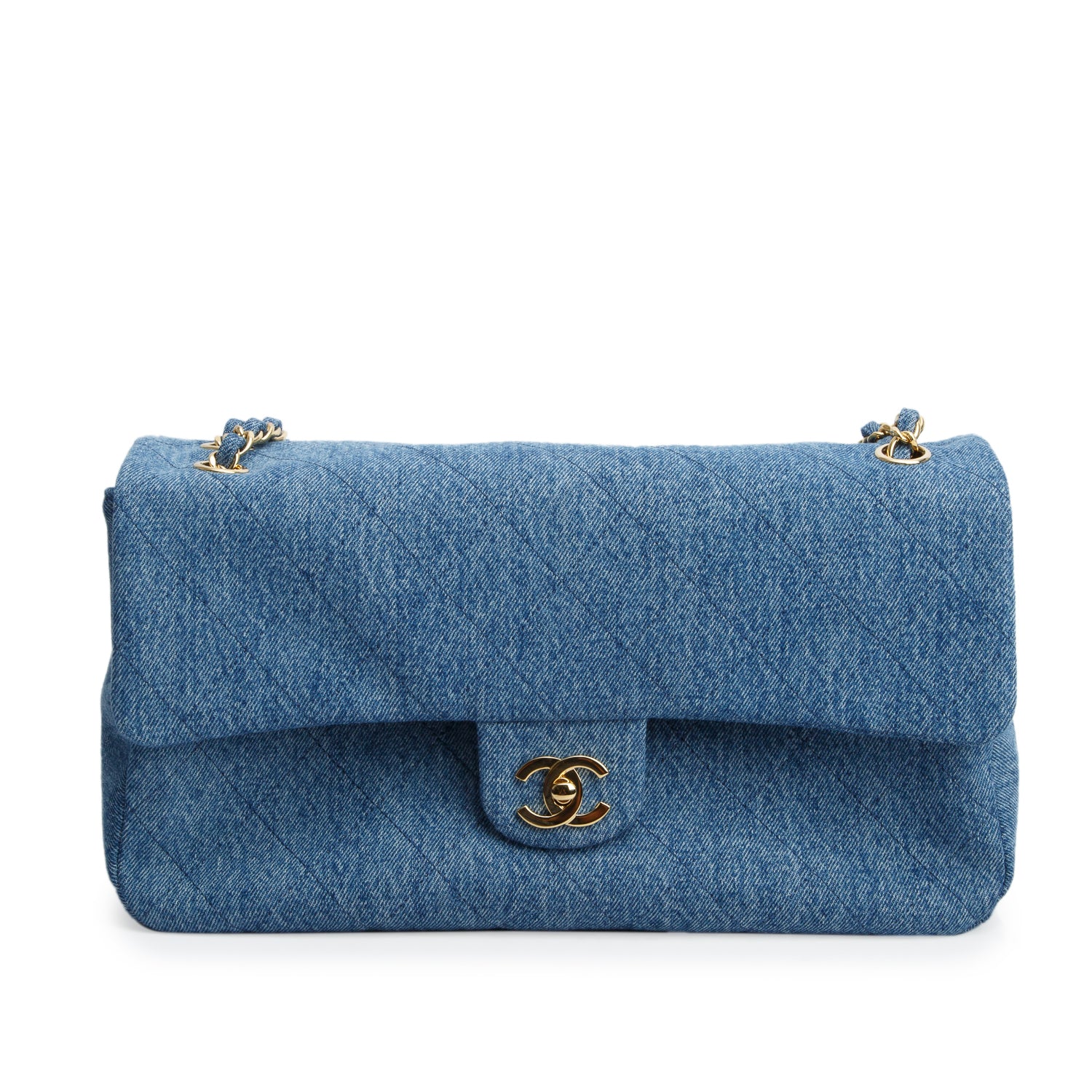 Chanel Blue Denim Souplissimo Maxi Flap w/ Box
