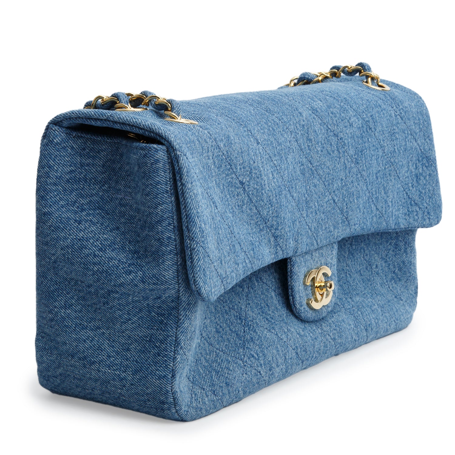 Chanel Blue Denim Souplissimo Maxi Flap w/ Box