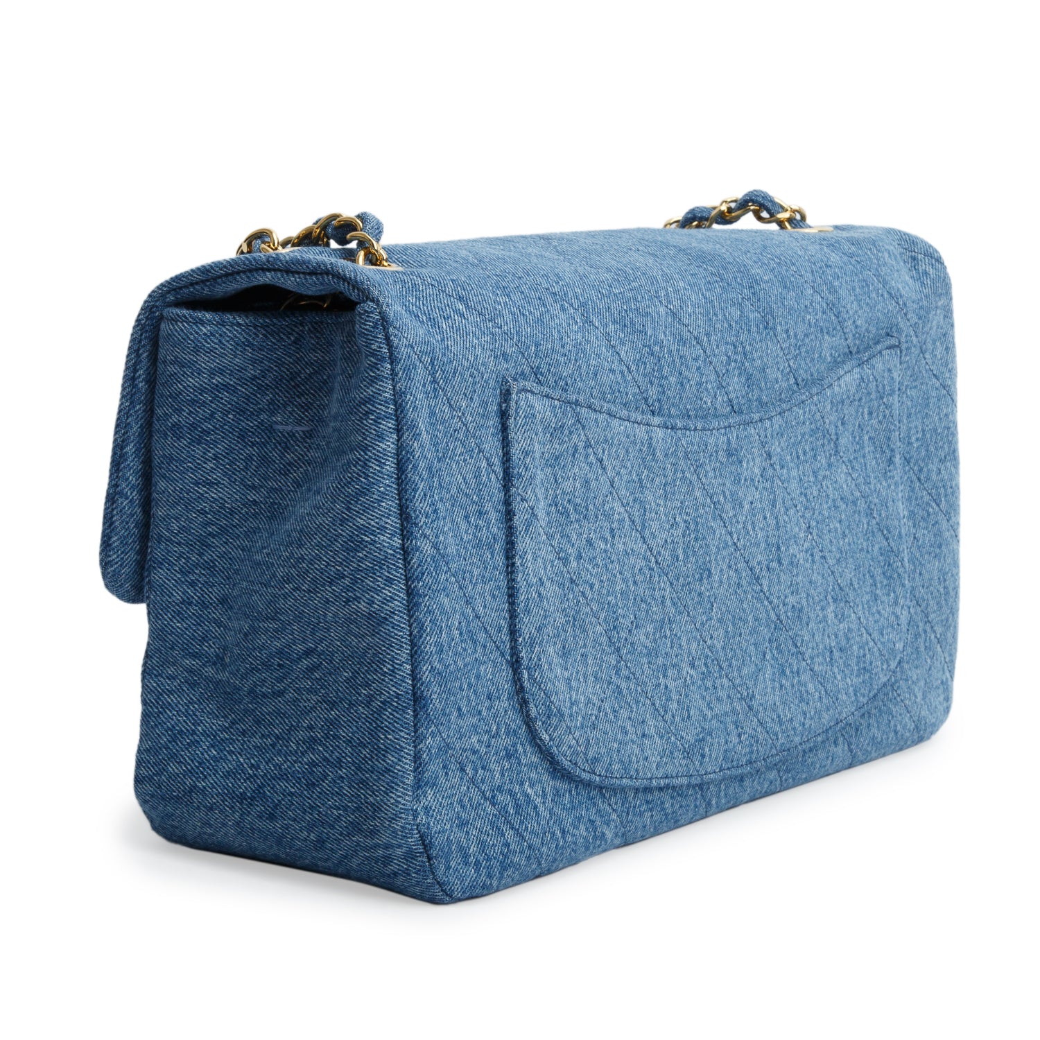 Chanel Blue Denim Souplissimo Maxi Flap w/ Box