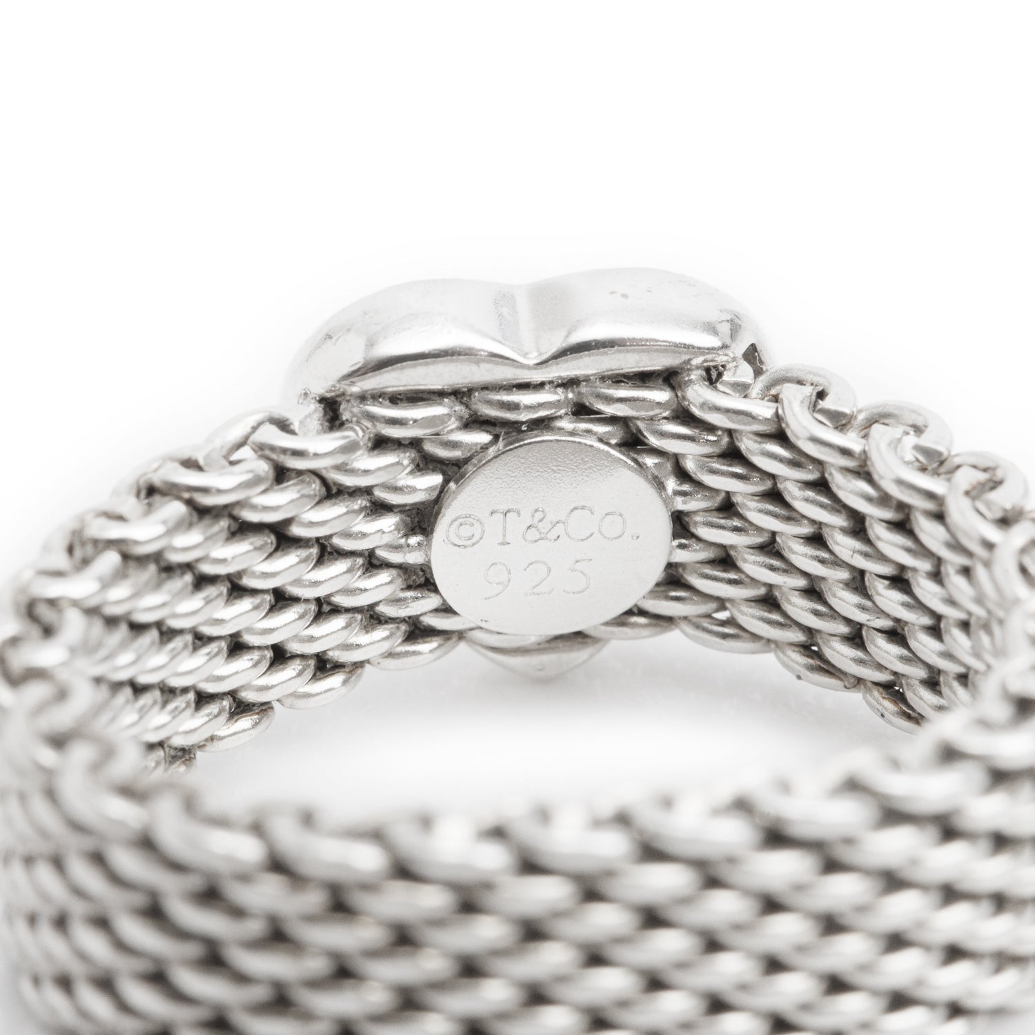 Tiffany & Co. Sterling Silver Somerset Mesh Heart Ring, Size 5