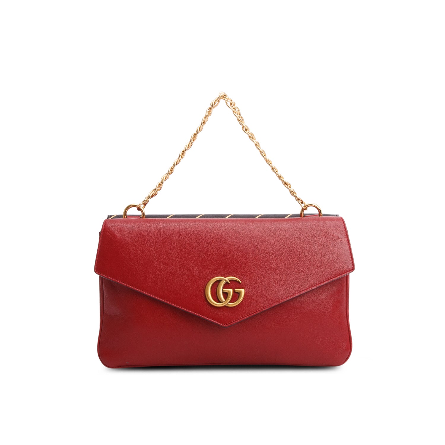 Gucci Calfskin Diagonal GG Medium Thiara Double Envelope Shoulder Bag w/ Strap