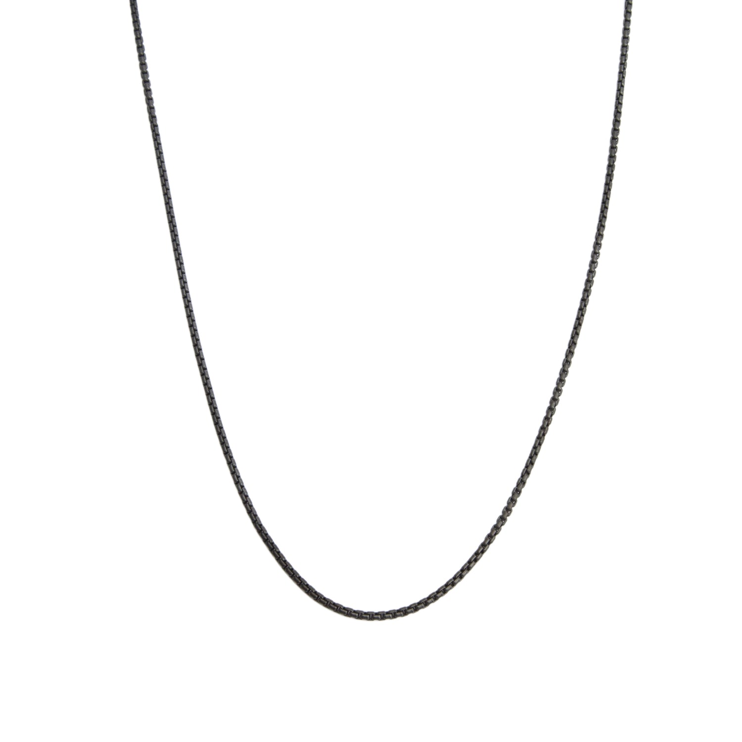 David Yurman Black PVD Sterling Silver 2.7 MM Box Chain Necklace, 36"