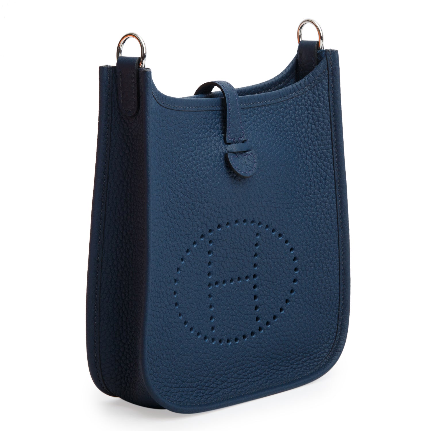Hermes 2024 Bleu Nuit/Azur/Mauve Pale Taurillon Clemence Amazone Evelyne TPM 16 w/ Box