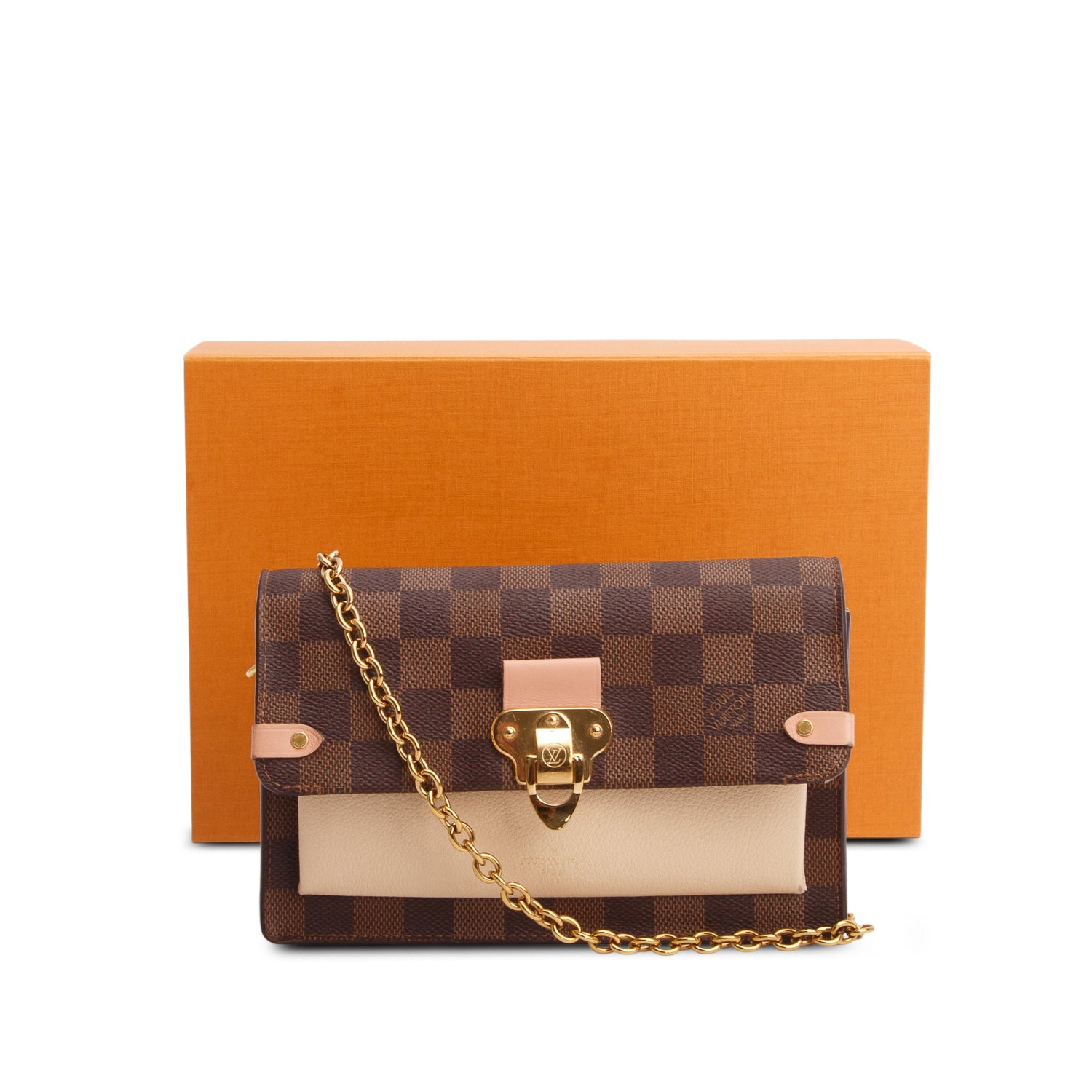 Louis Vuitton 2022 Damier Ebene Vavin Chain Wallet w/ Box & Receipt