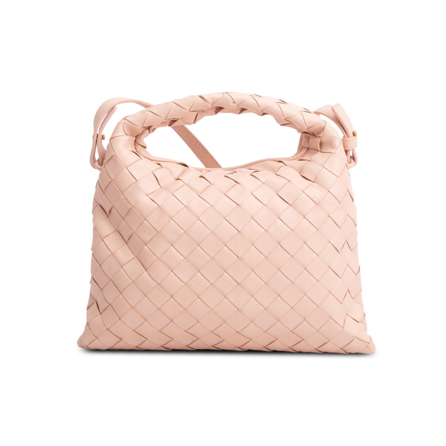 Bottega Veneta Pink Calfskin Intrecciato Mini Hop w/ Strap