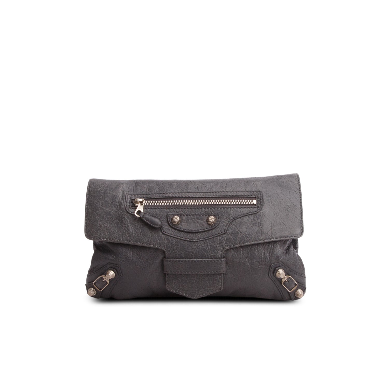 Balenciaga Grey Agneau Envelope Clutch