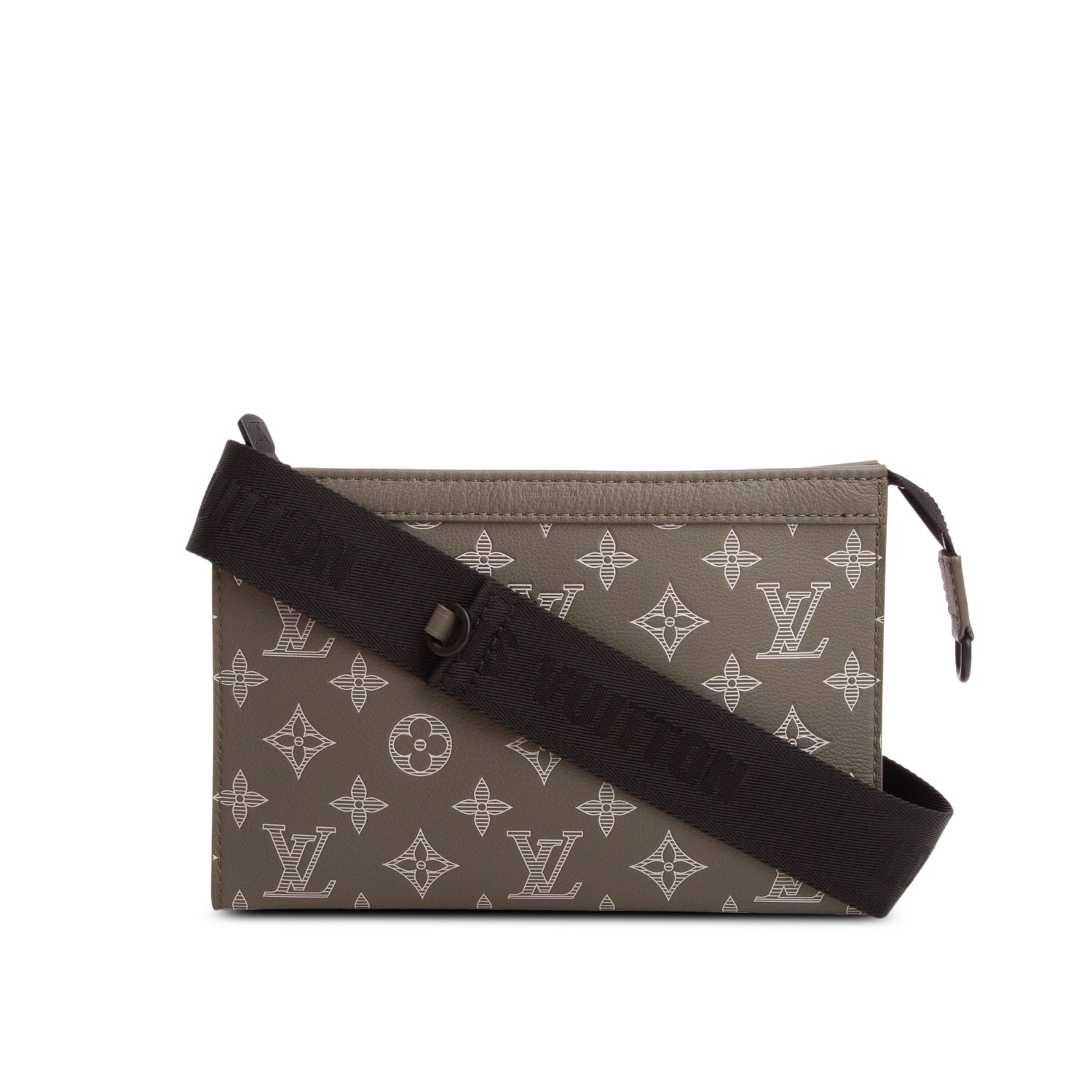 Louis Vuitton Green Monogram Shadow Leather Gaston Wearable Wallet w/ Box, Pouch & Strap