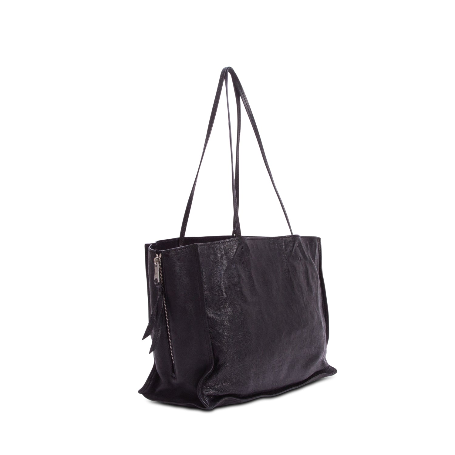 Prada Black Glace Calf Etiquette Tote Bag w/ Authenticity Card