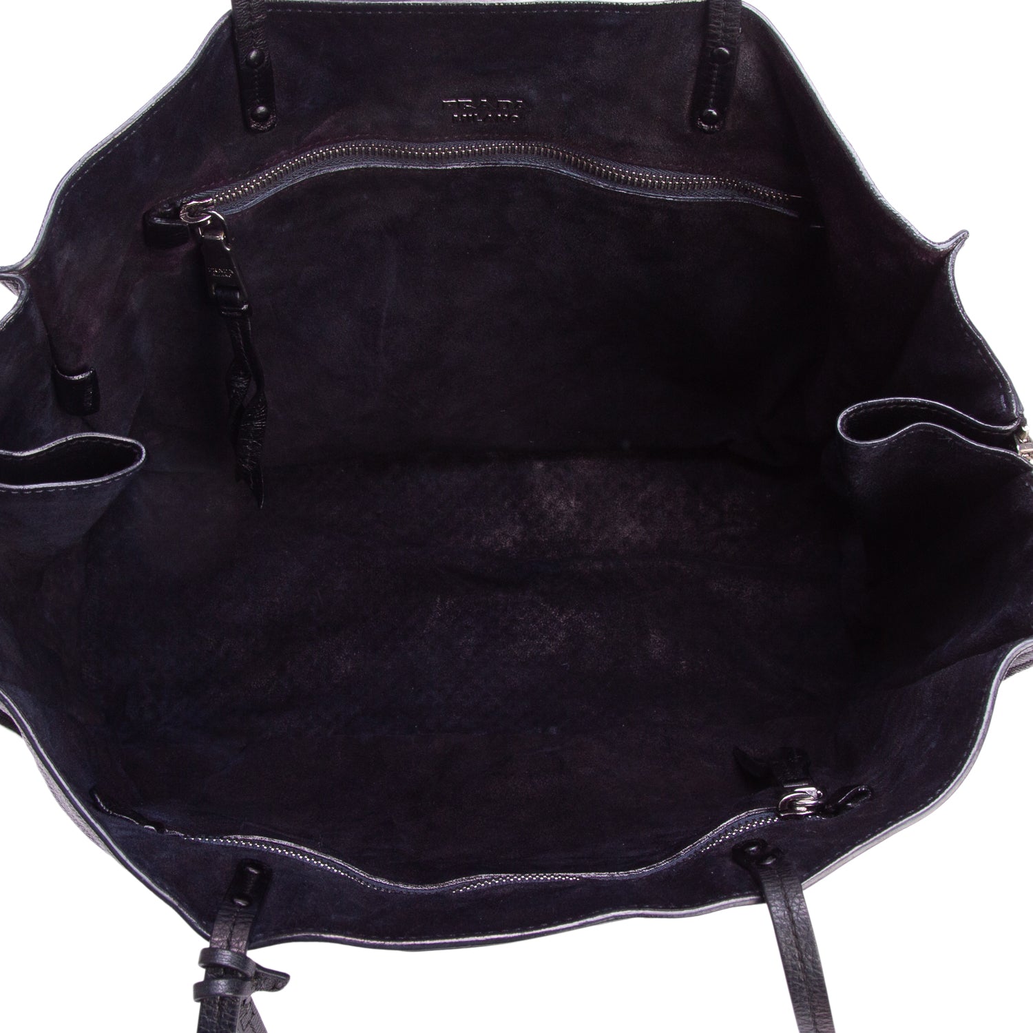 Prada Black Glace Calf Etiquette Tote Bag w/ Authenticity Card