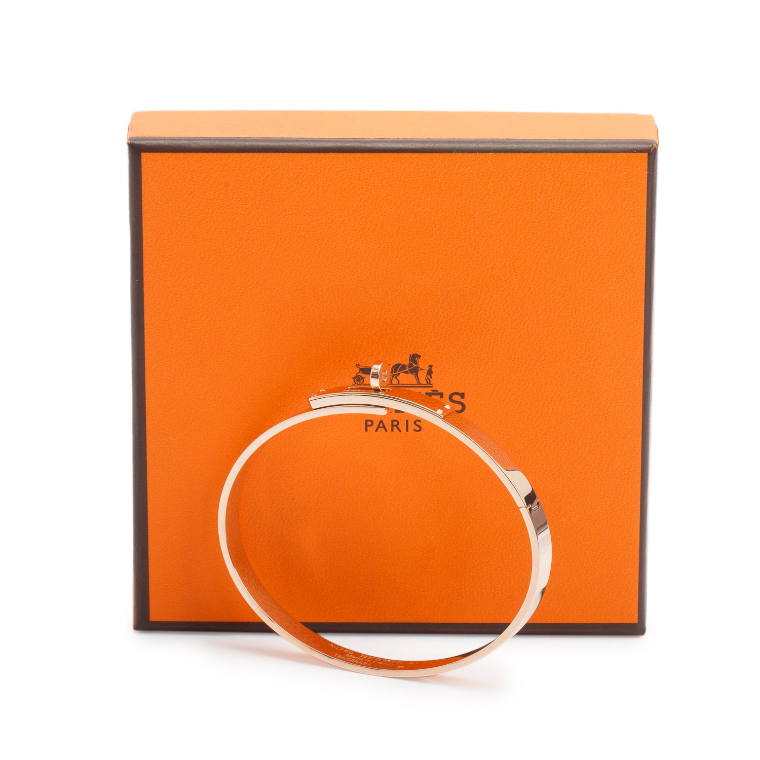 Hermes 18k Rose Gold Diamond Kelly Bracelet, Small Model w/ Box