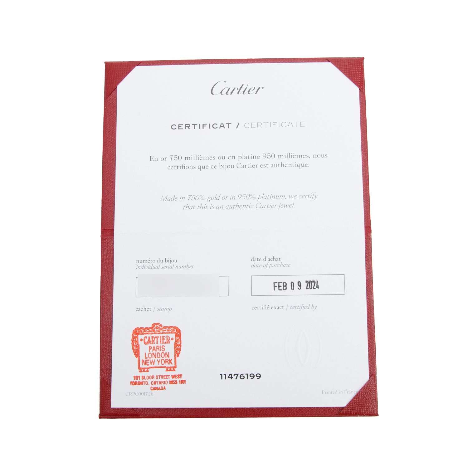 Cartier 2024 18k Yellow Gold 5.5 MM Love Ring, Classic Model, Size 64 10.75 w/ Box, Receipt & Certificate