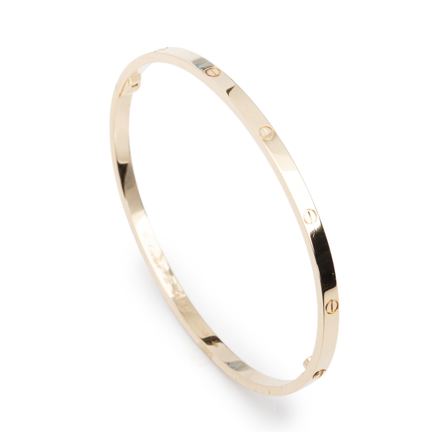 Cartier 2021 18k Yellow Gold 3.65 MM Love Bracelet, Small Model, Size 20 w/ Box & Certificate