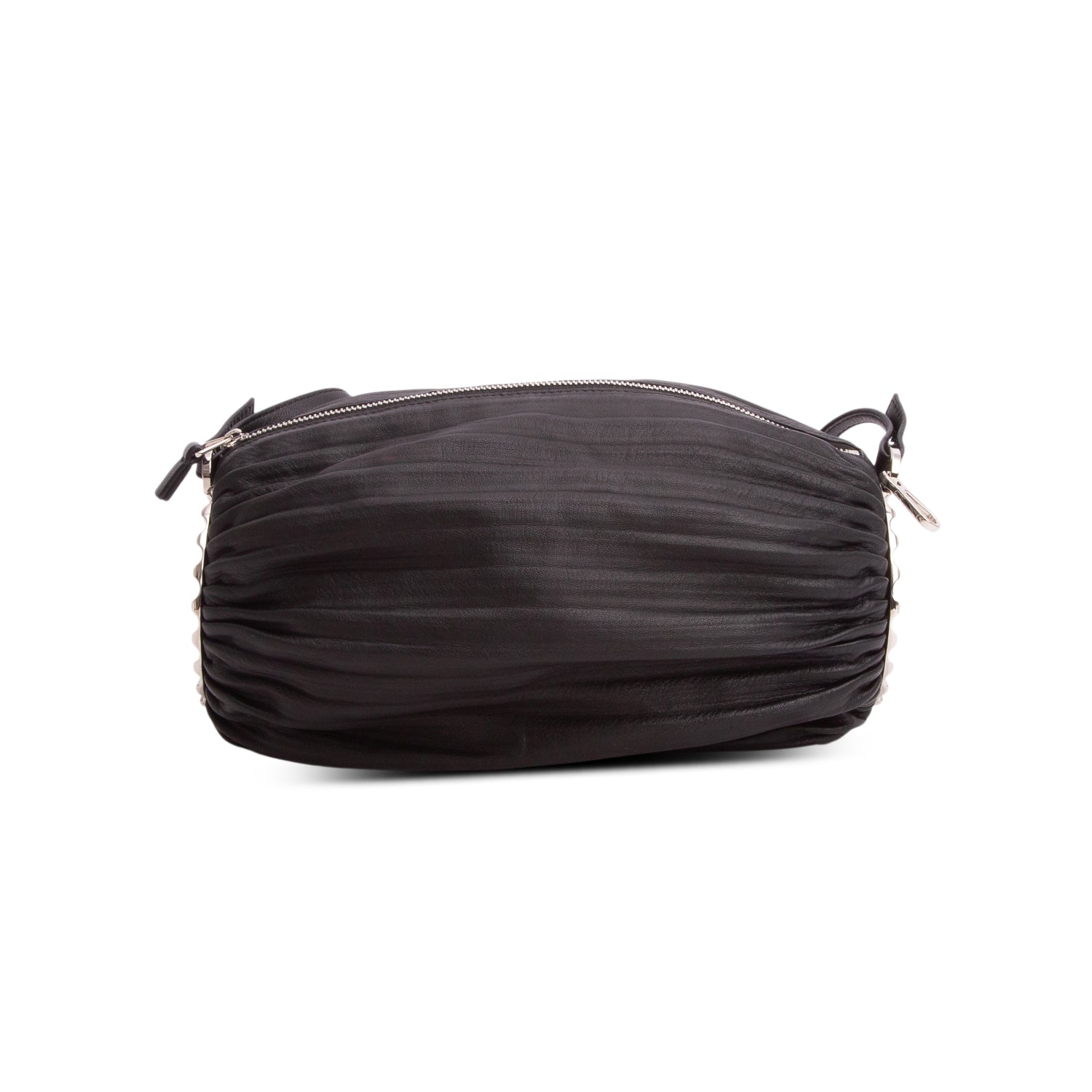 Loewe Black Lambskin Pleated Bracelet Pouch Shoulder Bag
