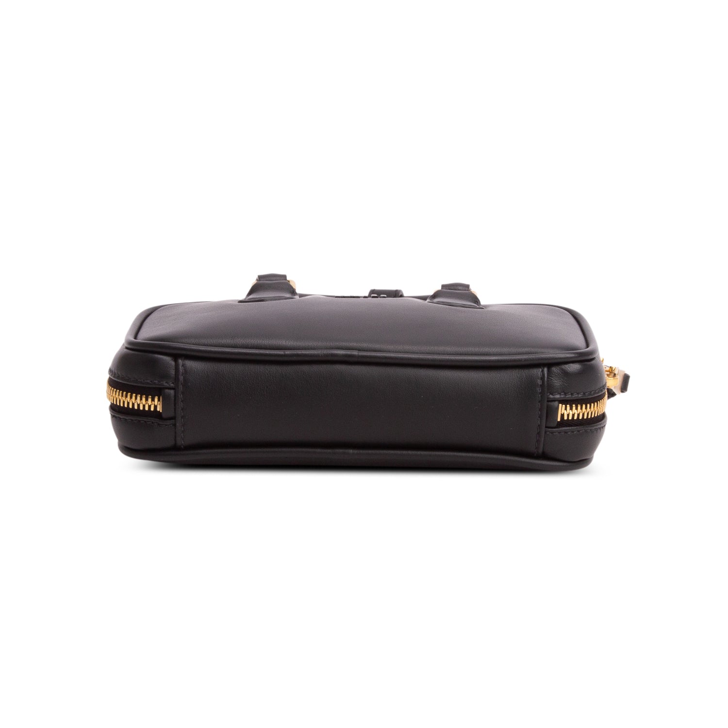 Miu Miu Black Calfskin Arcadie Mini Top Handle Bag w/ Strap