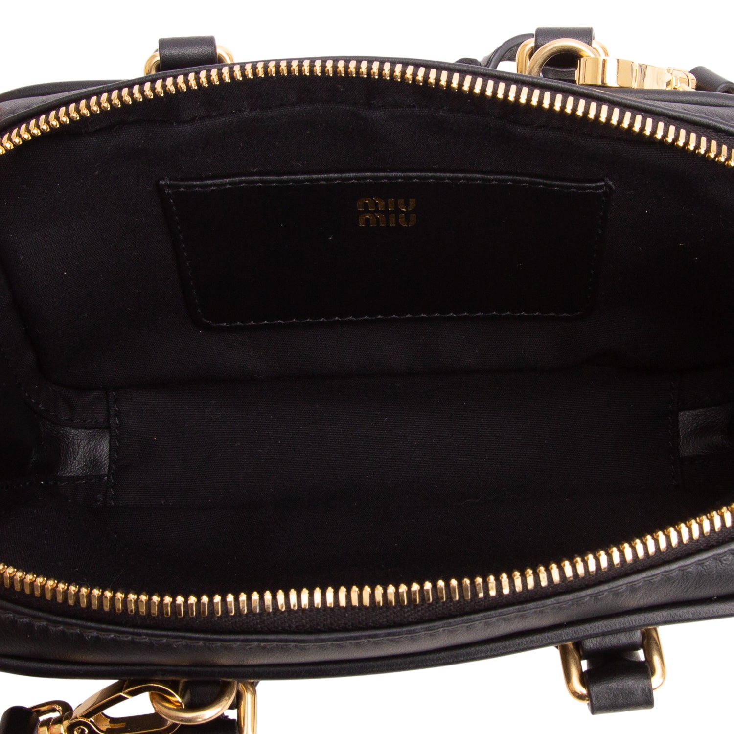 Miu Miu Black Calfskin Arcadie Mini Top Handle Bag w/ Strap