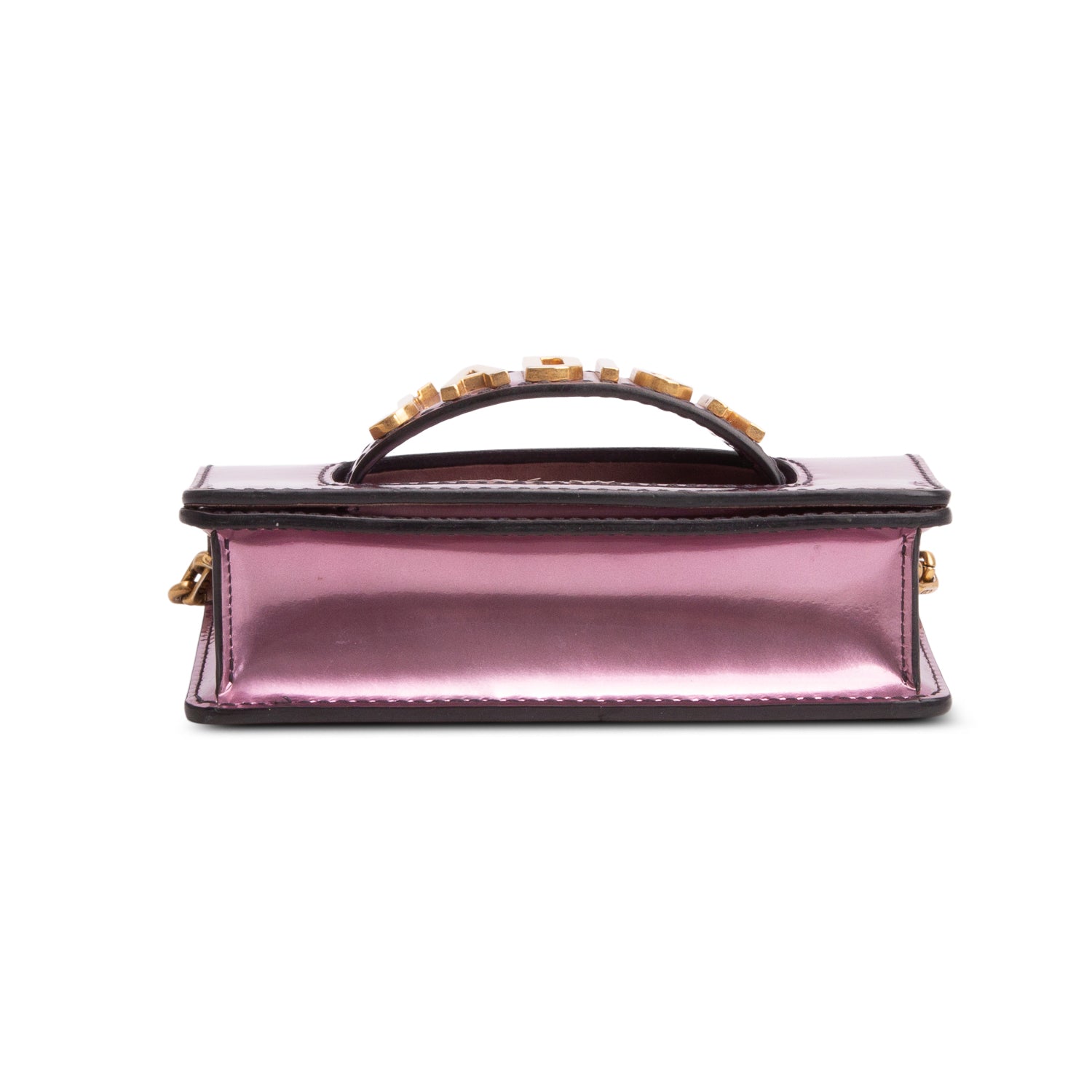 Christian Dior Pink Metallic Calfskin J'Adior Mini Chain Flap Bag