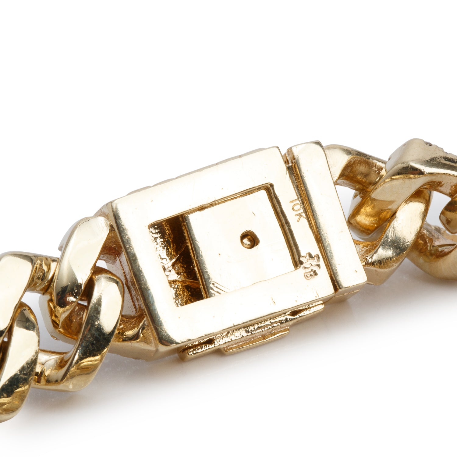 10k Yellow Gold Pave Diamond Curb Link Bracelet