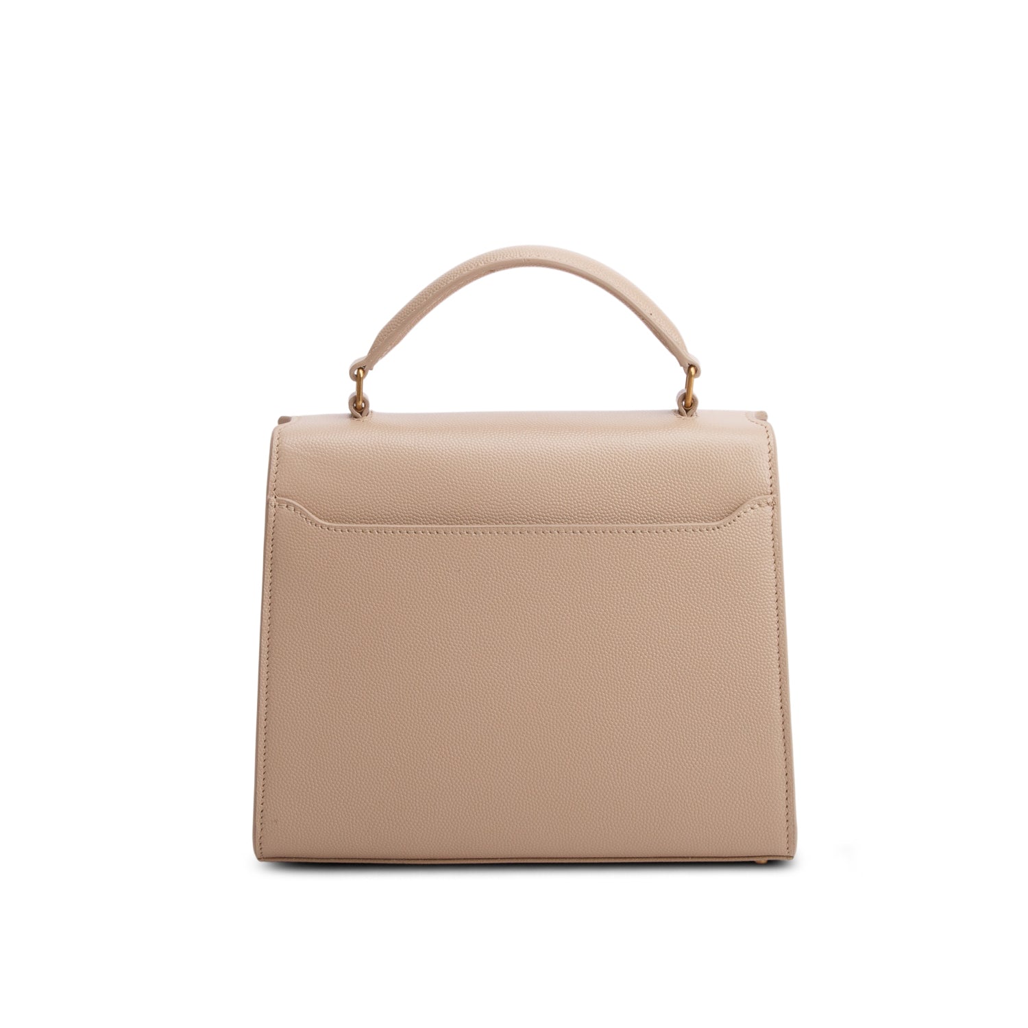 Saint Laurent 2023 Beige Grain de Poudre Mini Classic Monogram Cassandre Top Handle w/ Strap